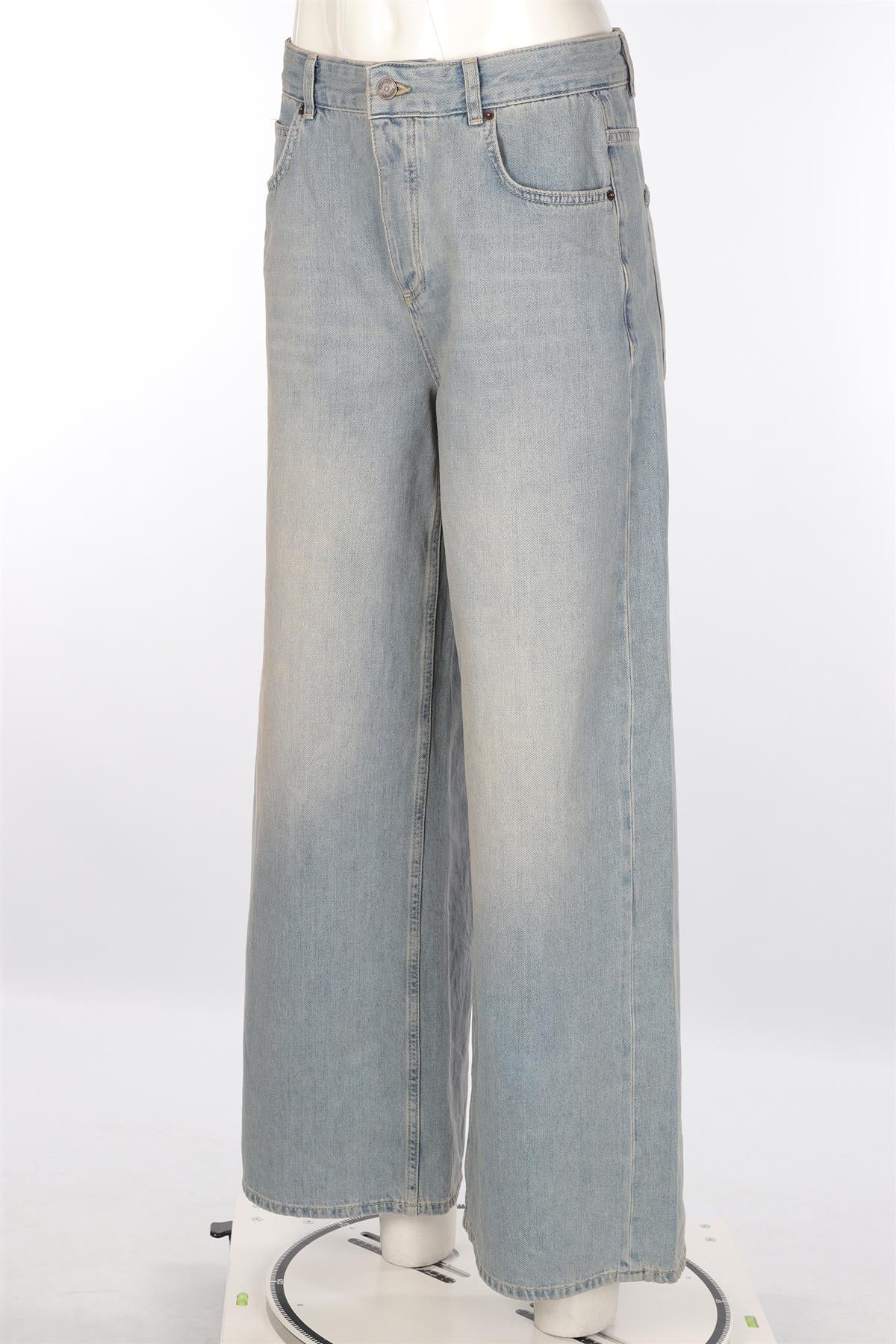 ME+EM BLUE DENIM LOW RISE WIDE LEG JEANS W28 UK 10