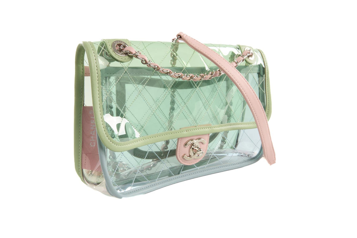 CHANEL GREEN 2018 COCO SPLASH FLAP PVC SHOULDER BAG