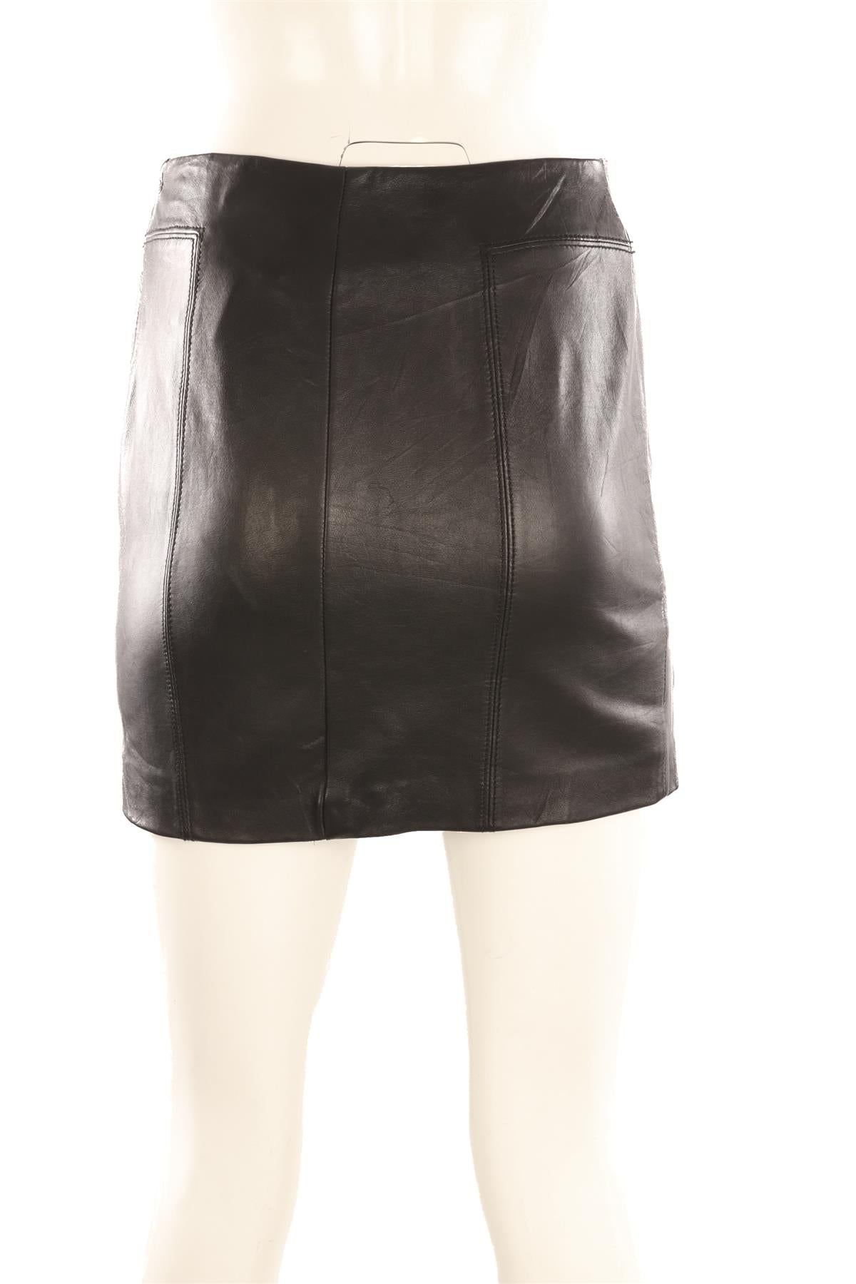 REFORMATION BLACK LEATHER MINI SKIRT SMALL