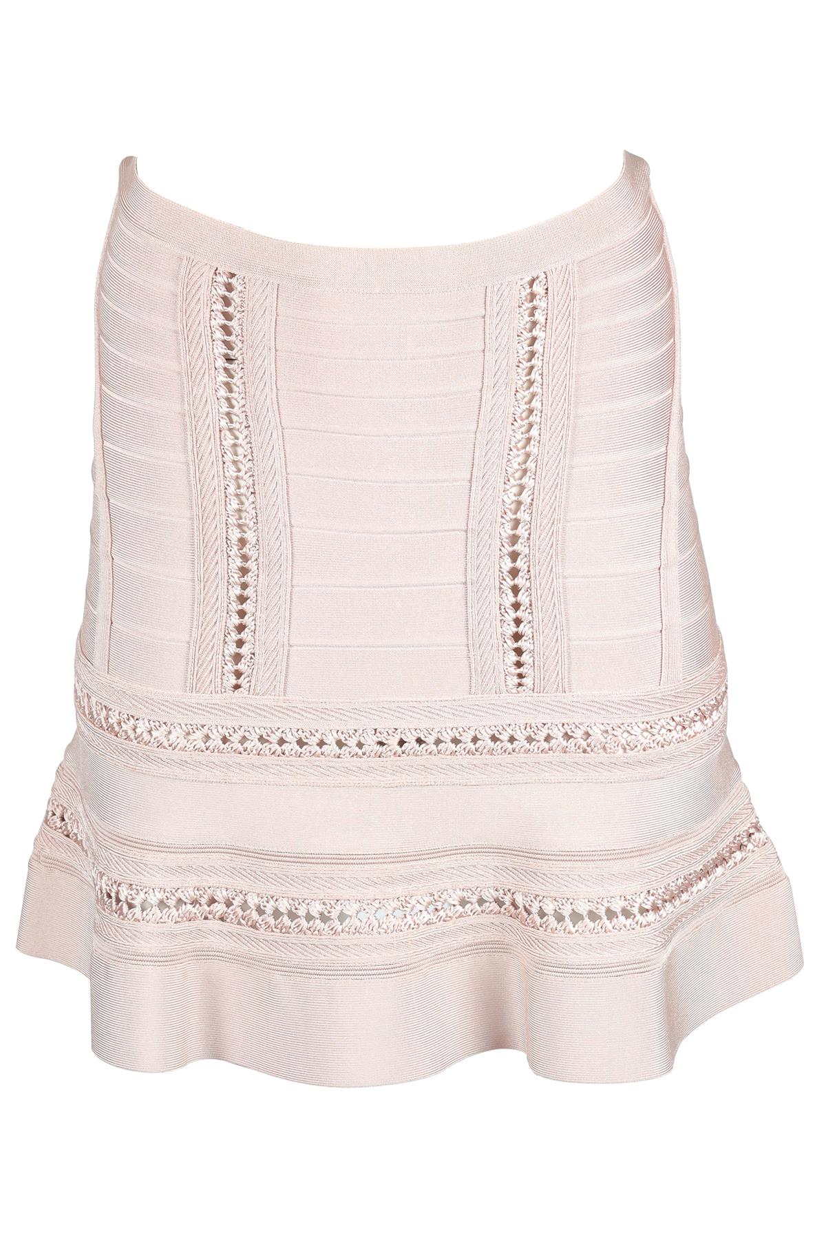 HERVE LEGER PINK BANDAGE MINI SKIRT XSMALL