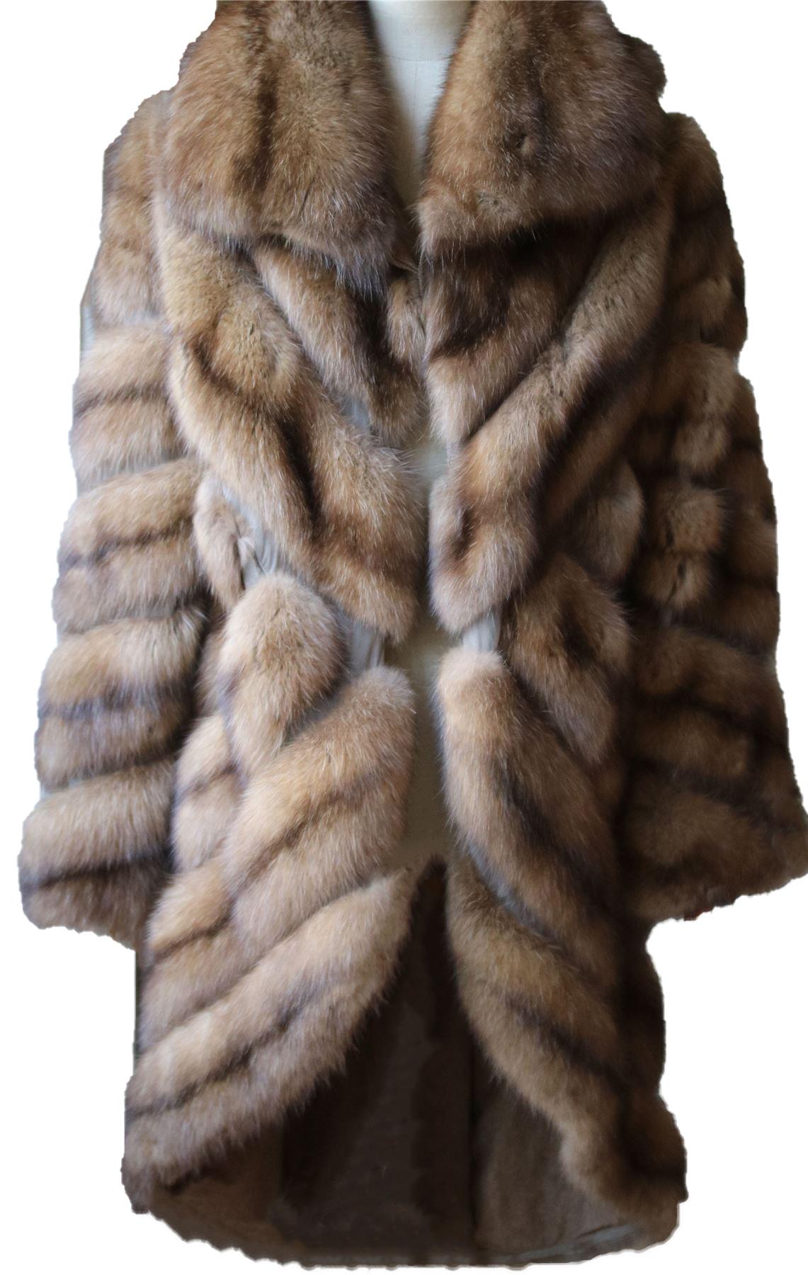 DENNIS BASSO SABLE FUR COAT UK 12