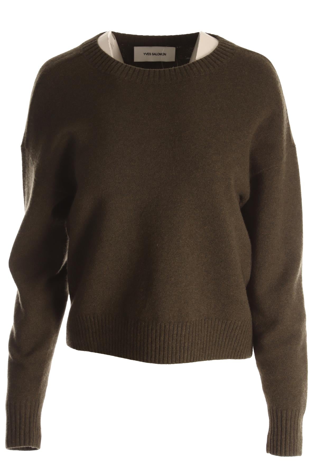 YVES SALOMON GREEN WOOL SWEATER SMALL