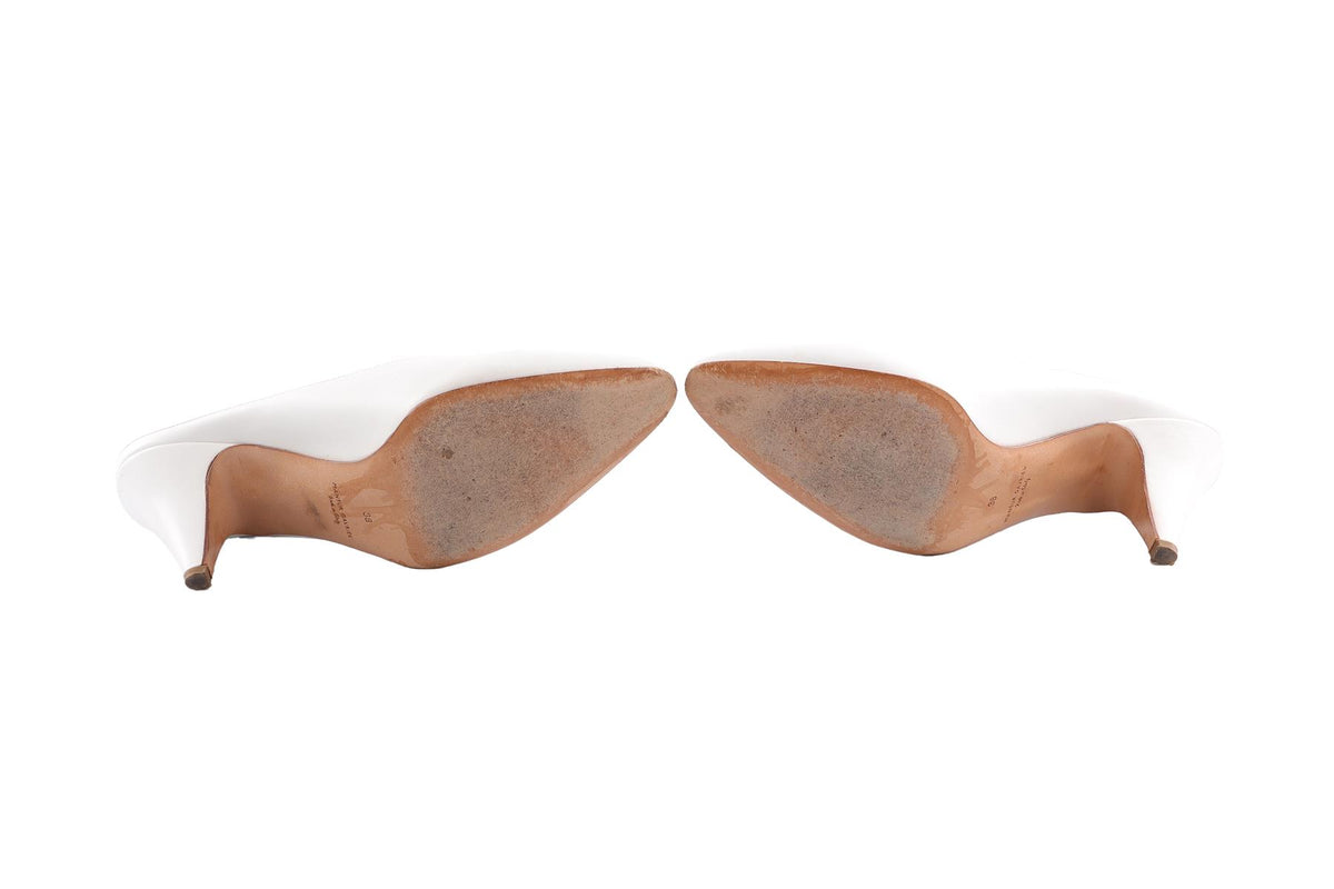 MANSUR GAVRIEL WHITE LEATHER MULES EU 38