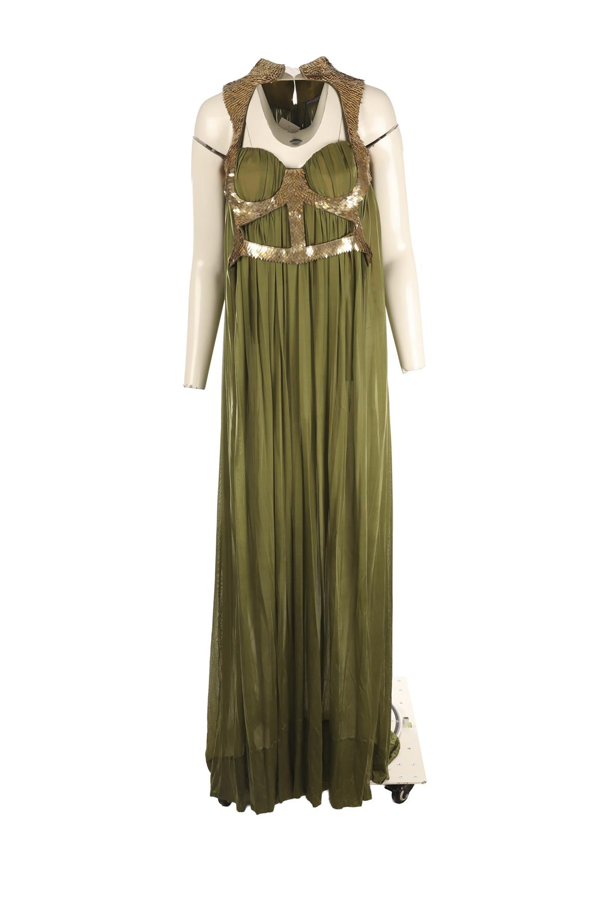 ALEXANDER MCQUEEN GREEN 2007 JERSEY GOWN IT 40 UK 8