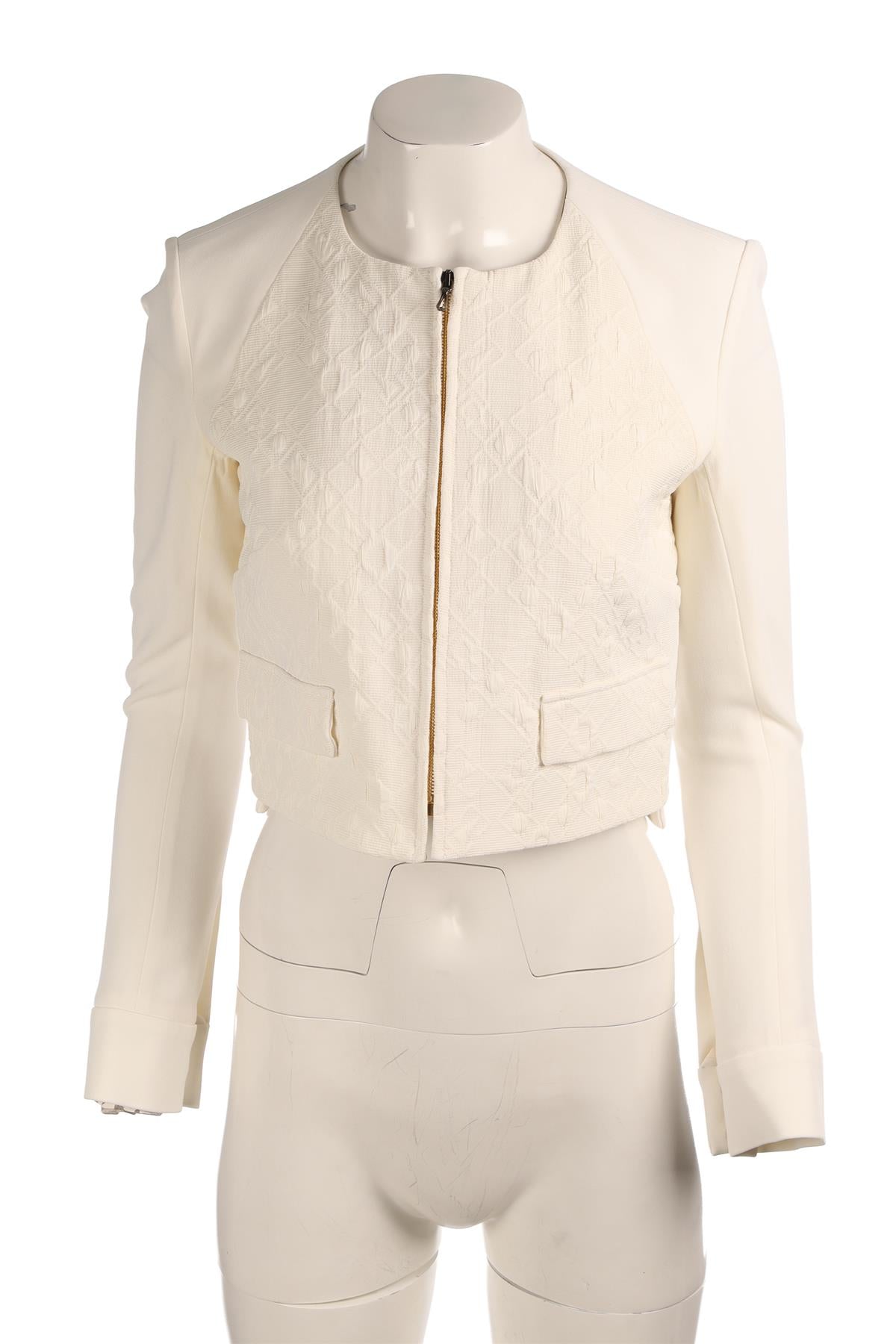 ROLAND MOURET WHITE CREPE JACKET UK 10