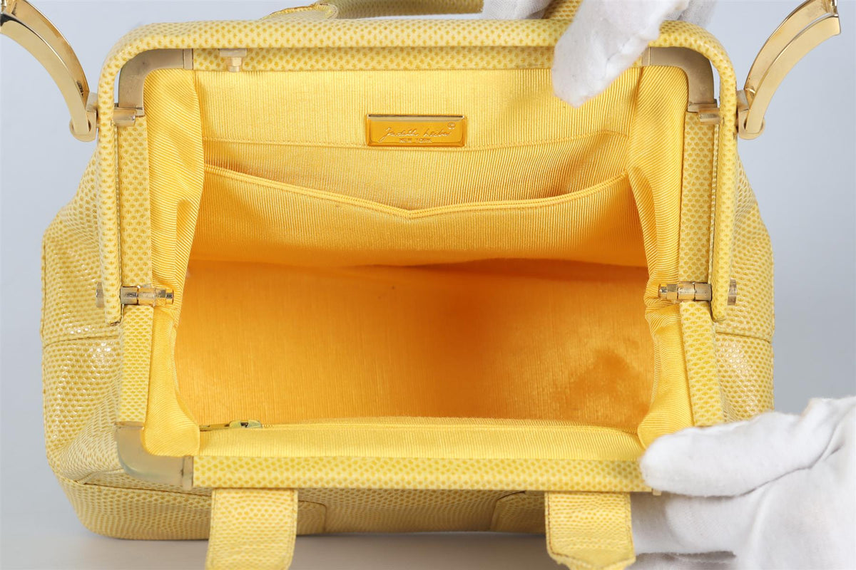 JUDITH LEIBER SNAKE EFFECT LEATHER TOTE BAG