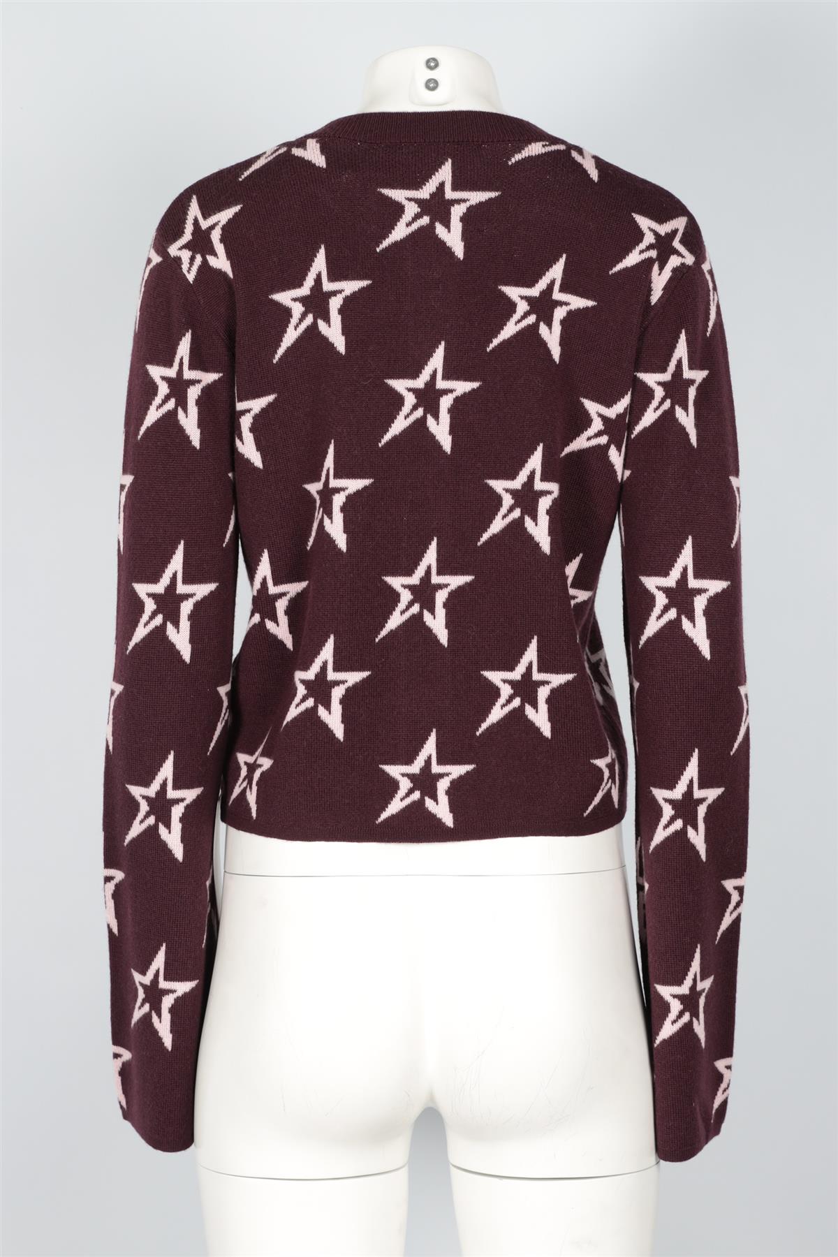 PERFECT MOMENT BURGUNDY WOOL CARDIGAN LARGE
