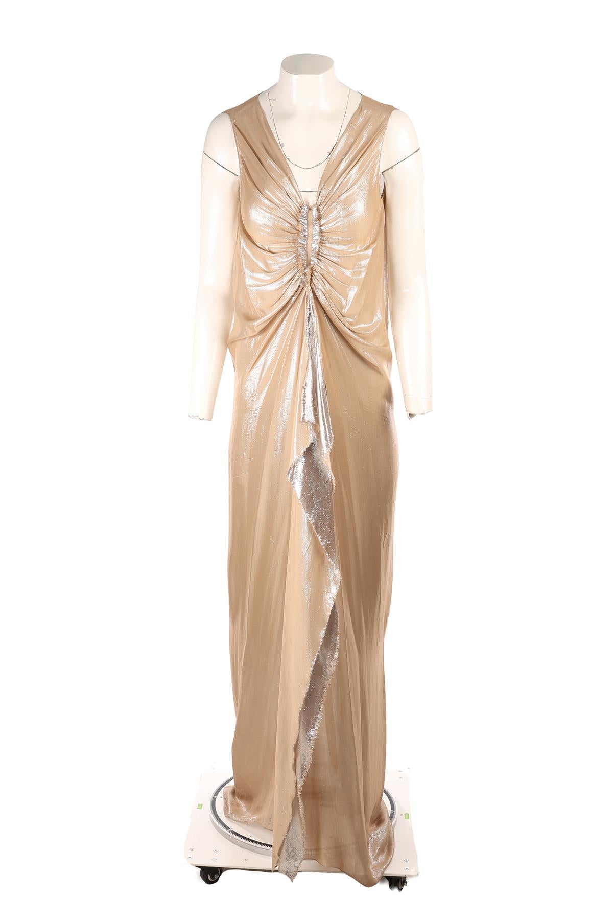 LANVIN GOLD 2007 SILK GOWN FR 40 UK 12