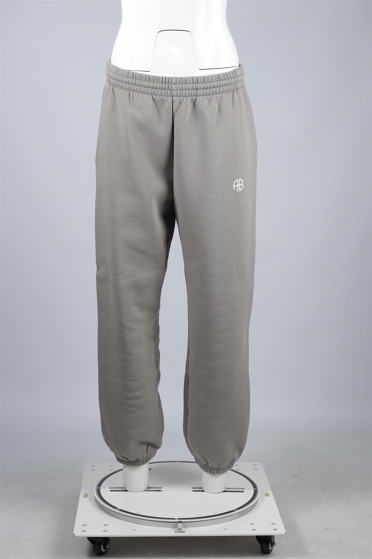 ANINE BING GREY COTTON TRACK PANTS MEDIUM