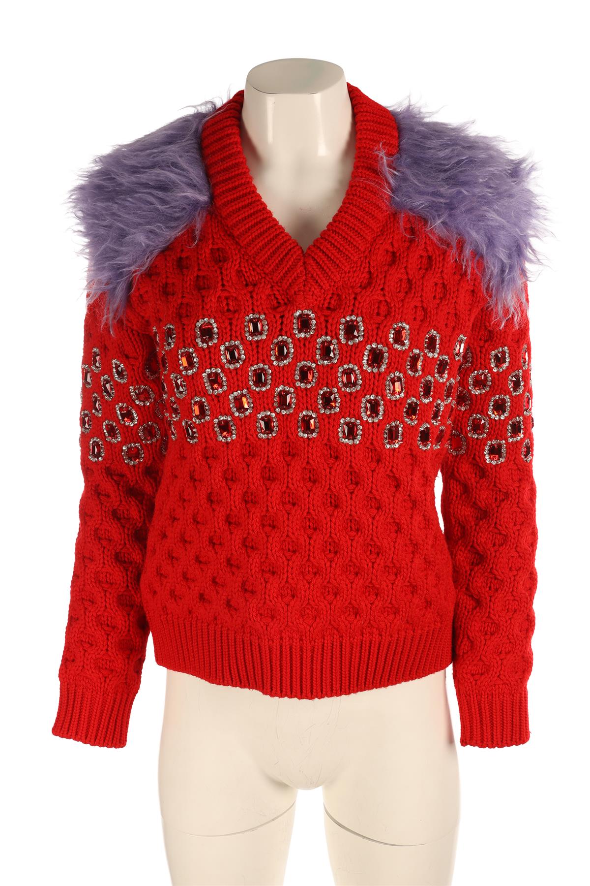PRADA RED WOOL SWEATER IT 38 UK 6