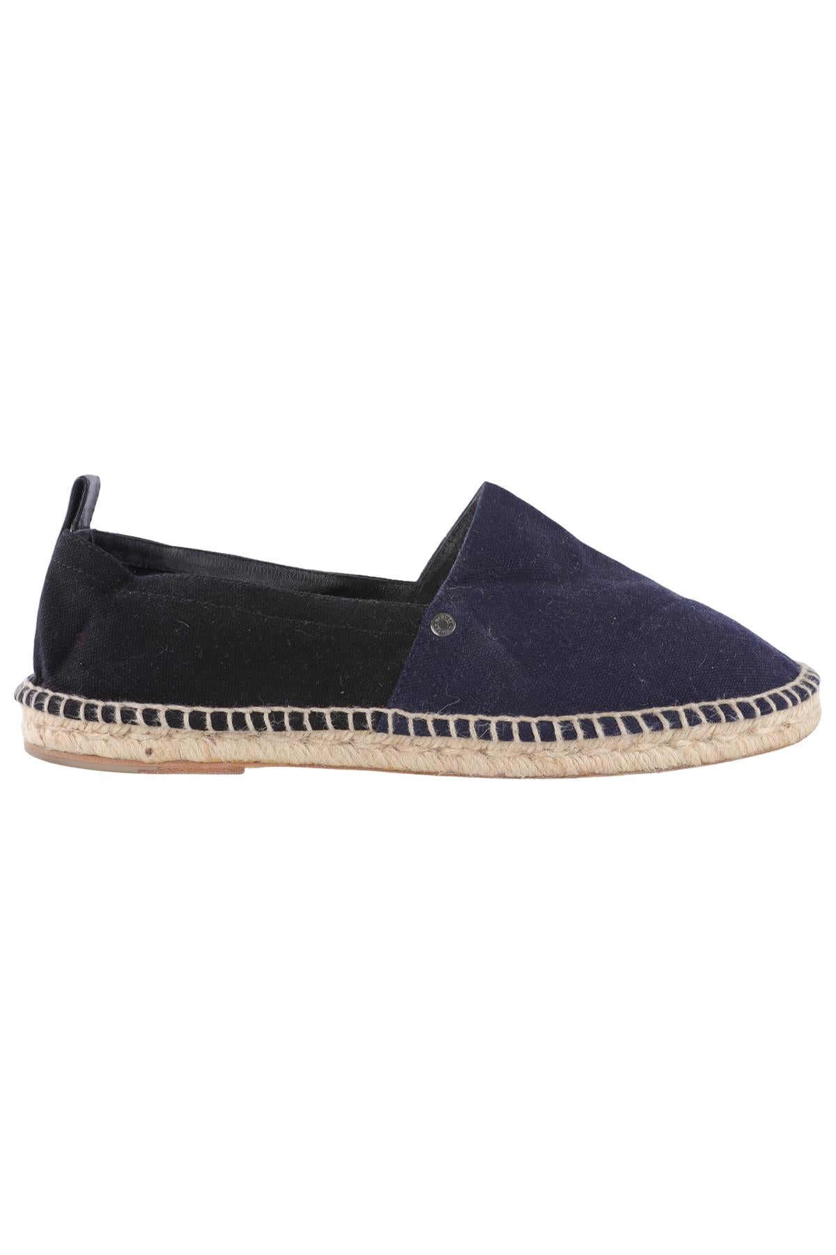 HERMÈS NAVY MEN'S EUSEBIO CANVAS LOAFERS EU 43 UK 9 US 10