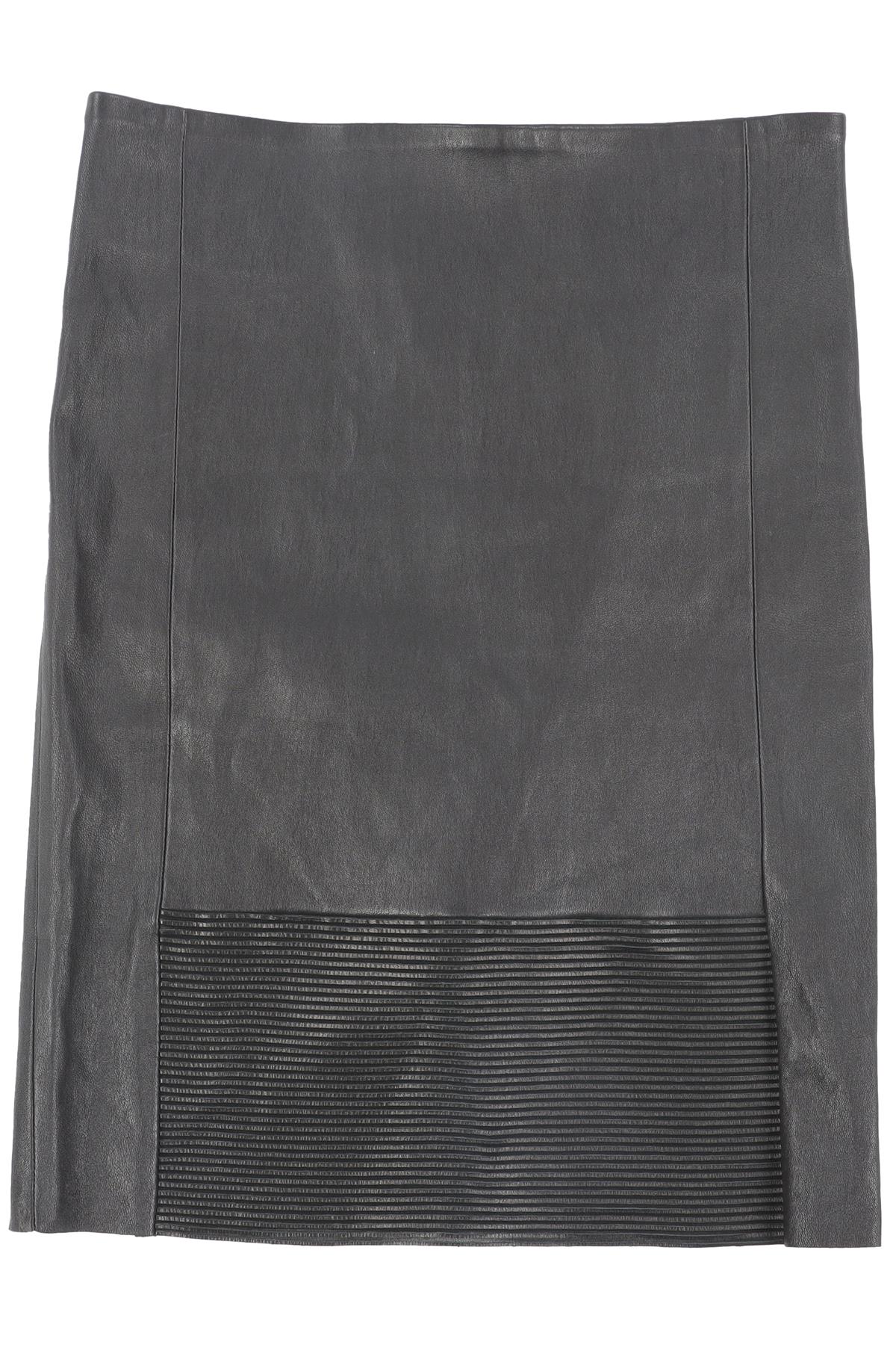 JITROIS BLACK LEATHER MINI SKIRT FR 34 UK 6
