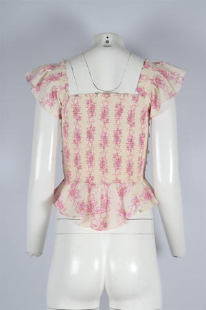 LOVESHACKFANCY WHITE COTTON TOP SMALL