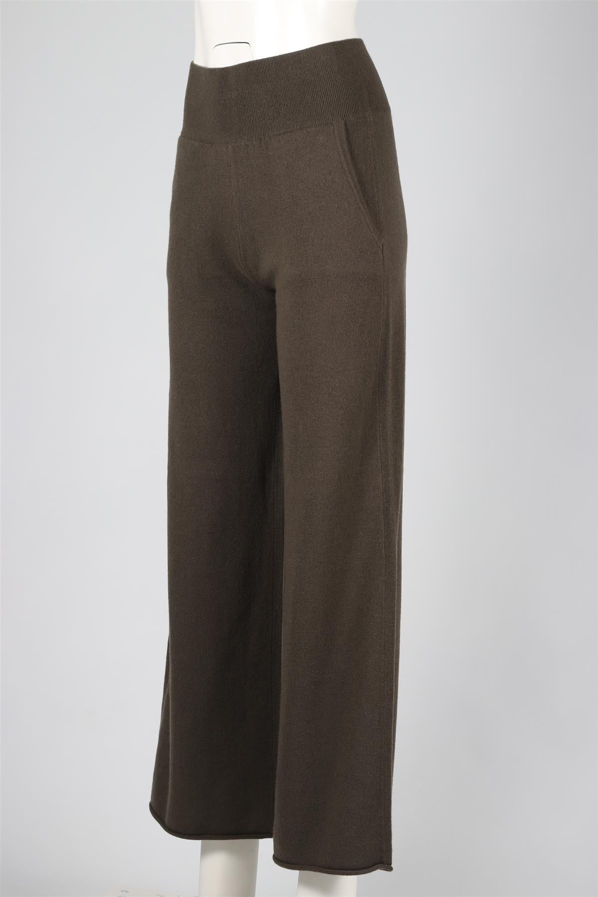 NAKED CASHMERE GREEN CASHMERE WIDE LEG PANTS XSMALL