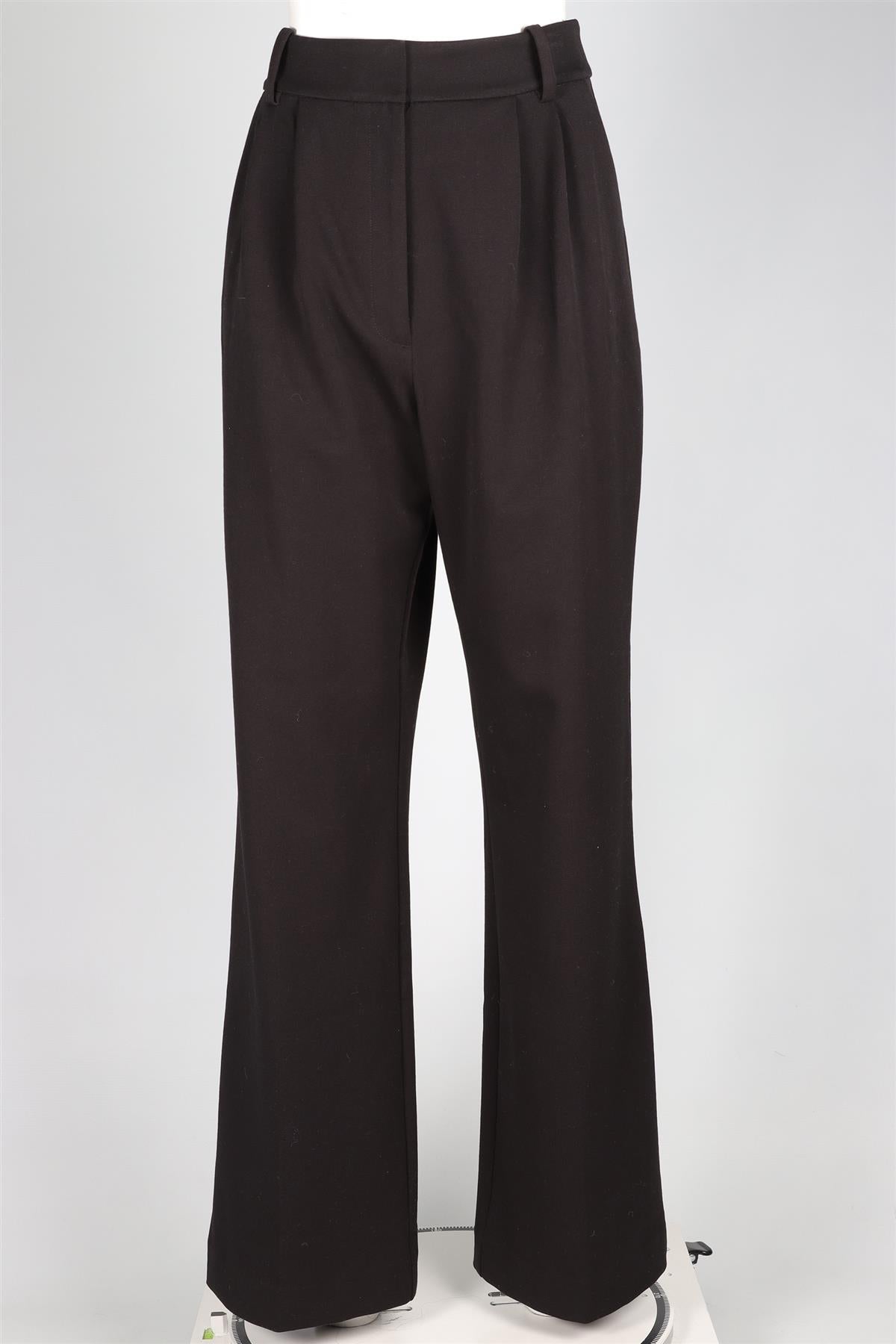 FAVOURITE DAUGHTER BLACK RAYON WIDE LEG TROUSERS UK 10