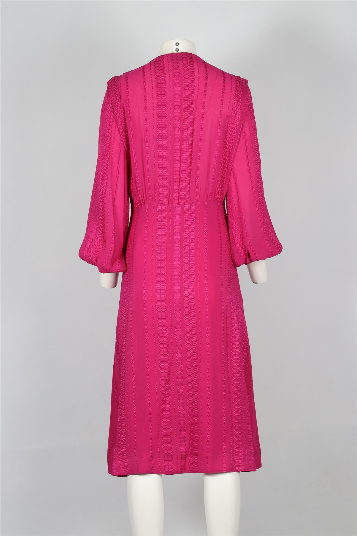 ZEUS & DIONE PINK SILK MIDI DRESS FR 40 UK 12
