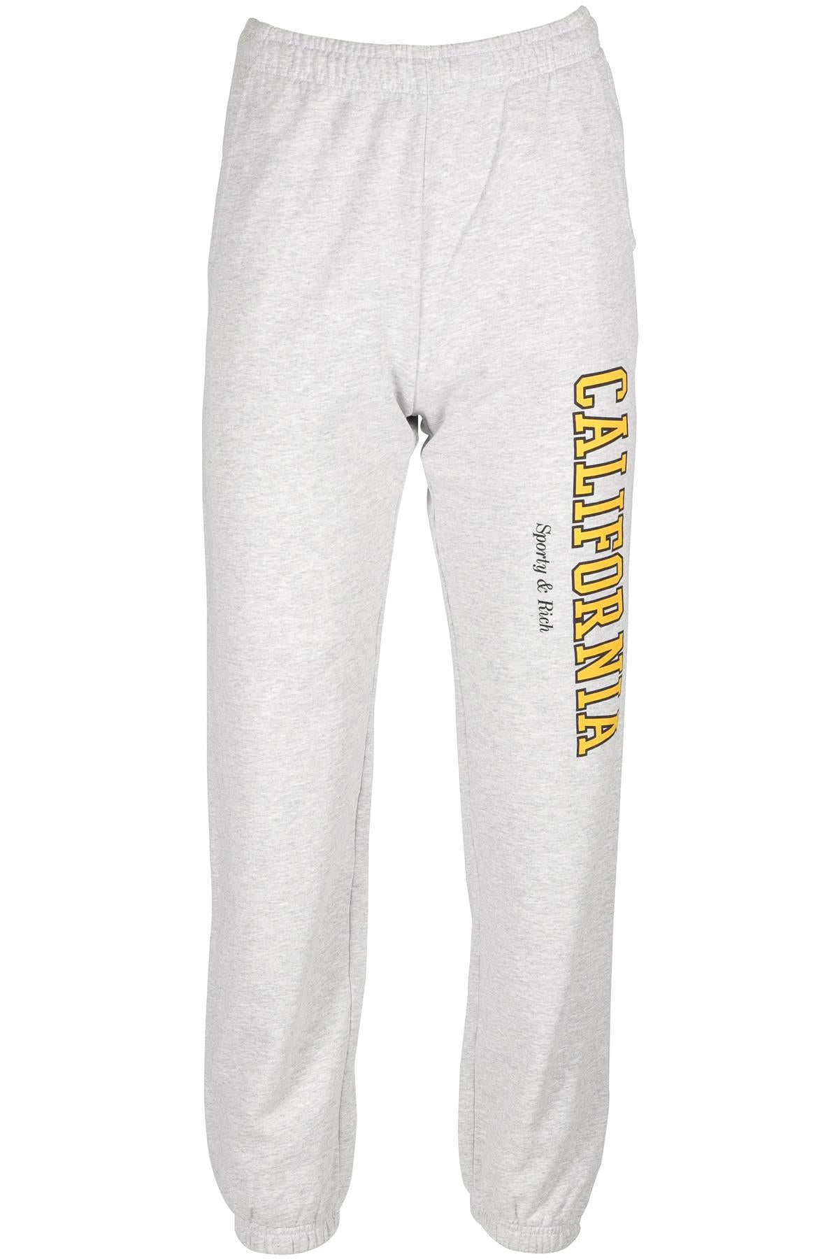 SPORTY & RICH GREY COTTON TRACK PANTS XSMALL