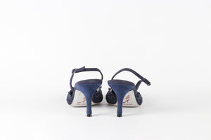 RENÉ  CAOVILLA BLUE SUEDE SLINGBACK PUMPS EU 37 UK 4 US 7