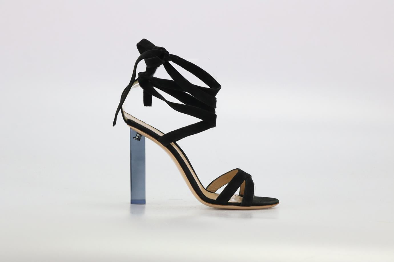 GIANVITO ROSSI LACE UP SUEDE SANDALS EU 38 UK 5 US 8