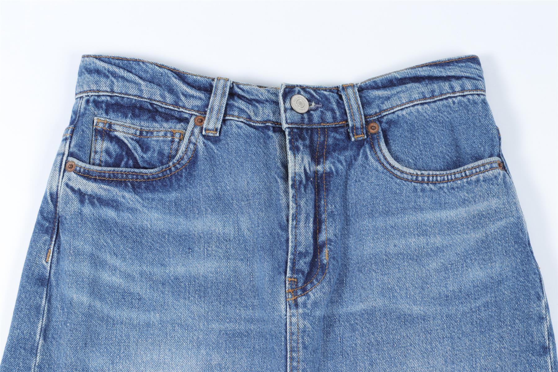 REFORMATION BLUE DENIM MAXI SKIRT W24 UK 6