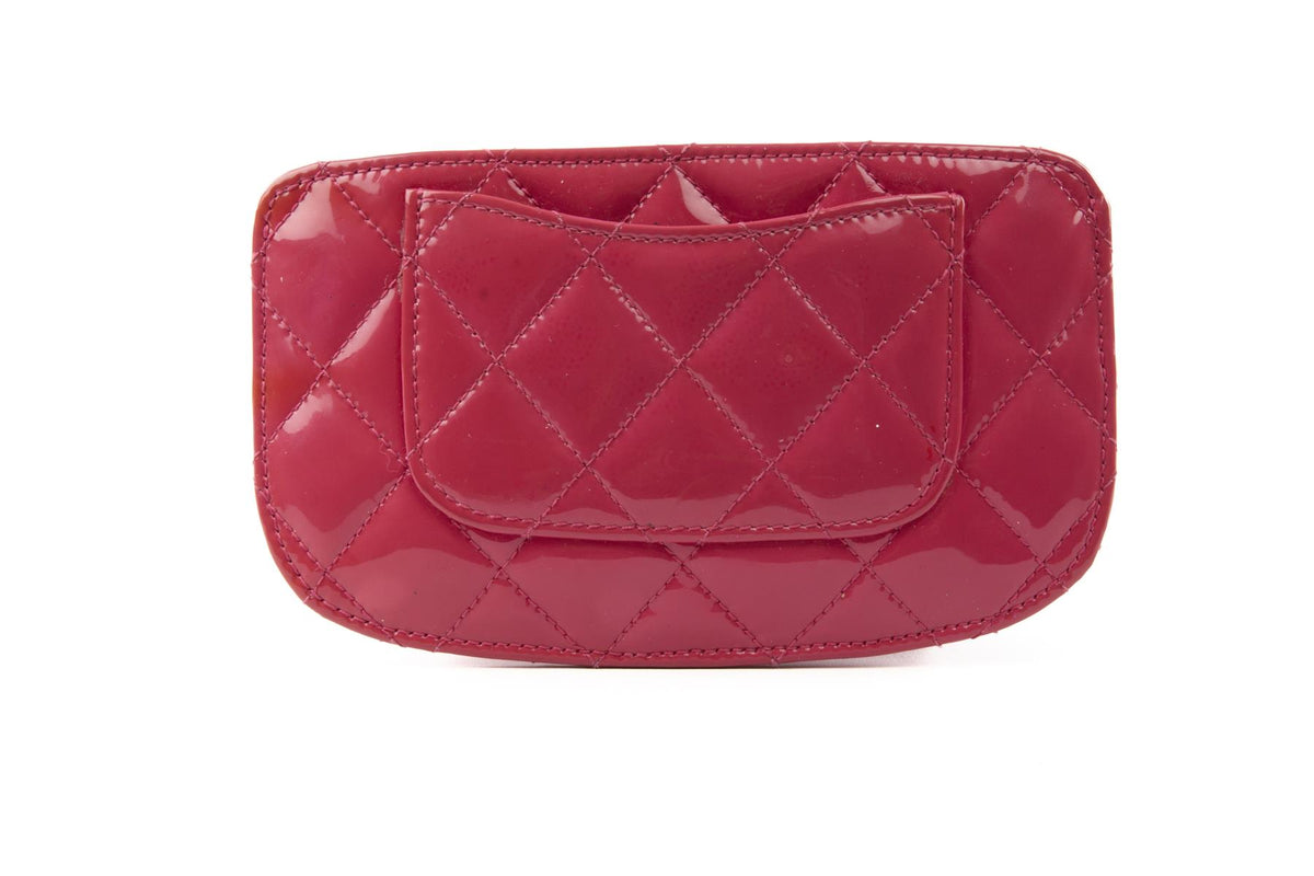 CHANEL PINK 2014 QUILTED PATENT LEATHER WALLET