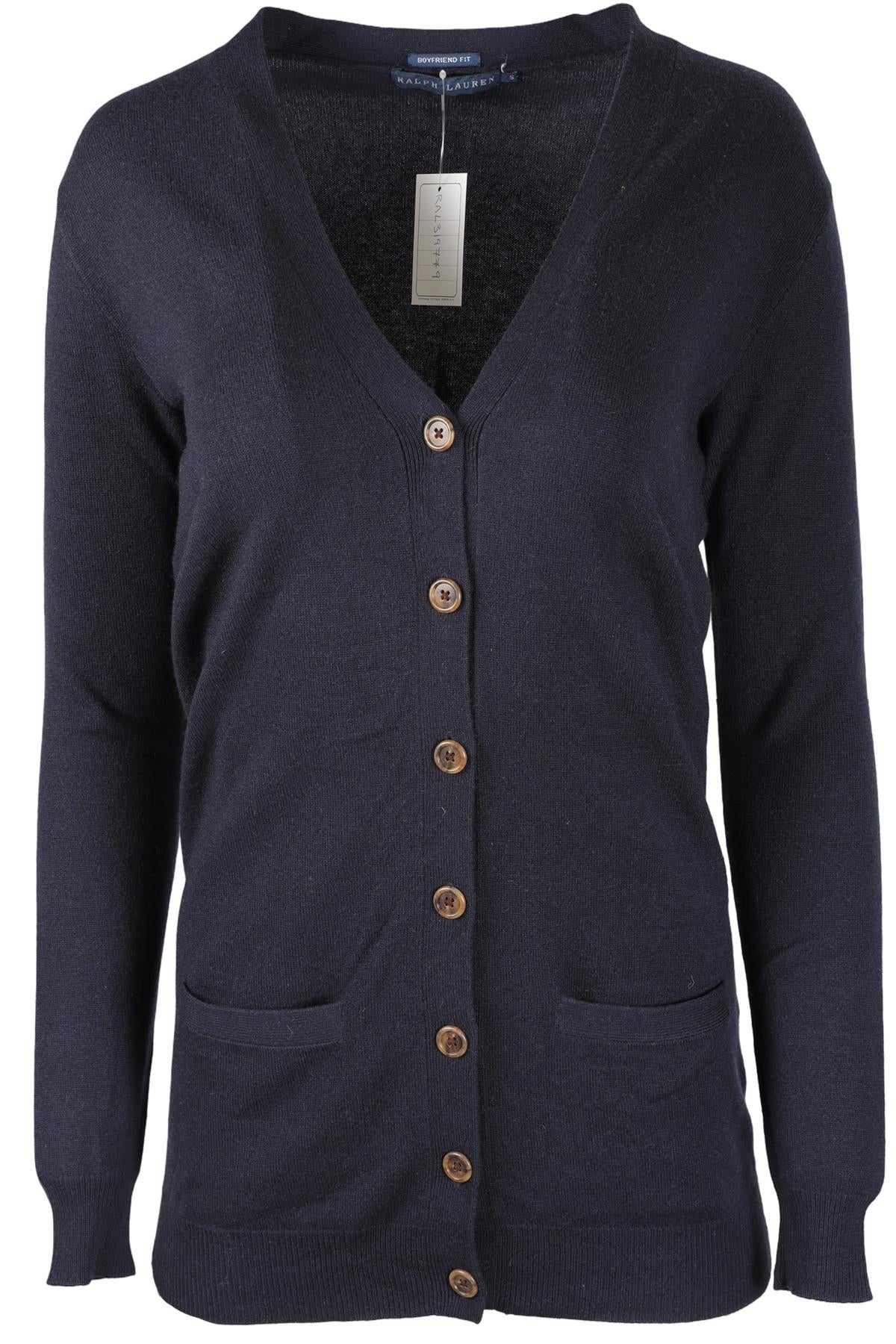 RALPH LAUREN NAVY KNIT CARDIGAN SMALL