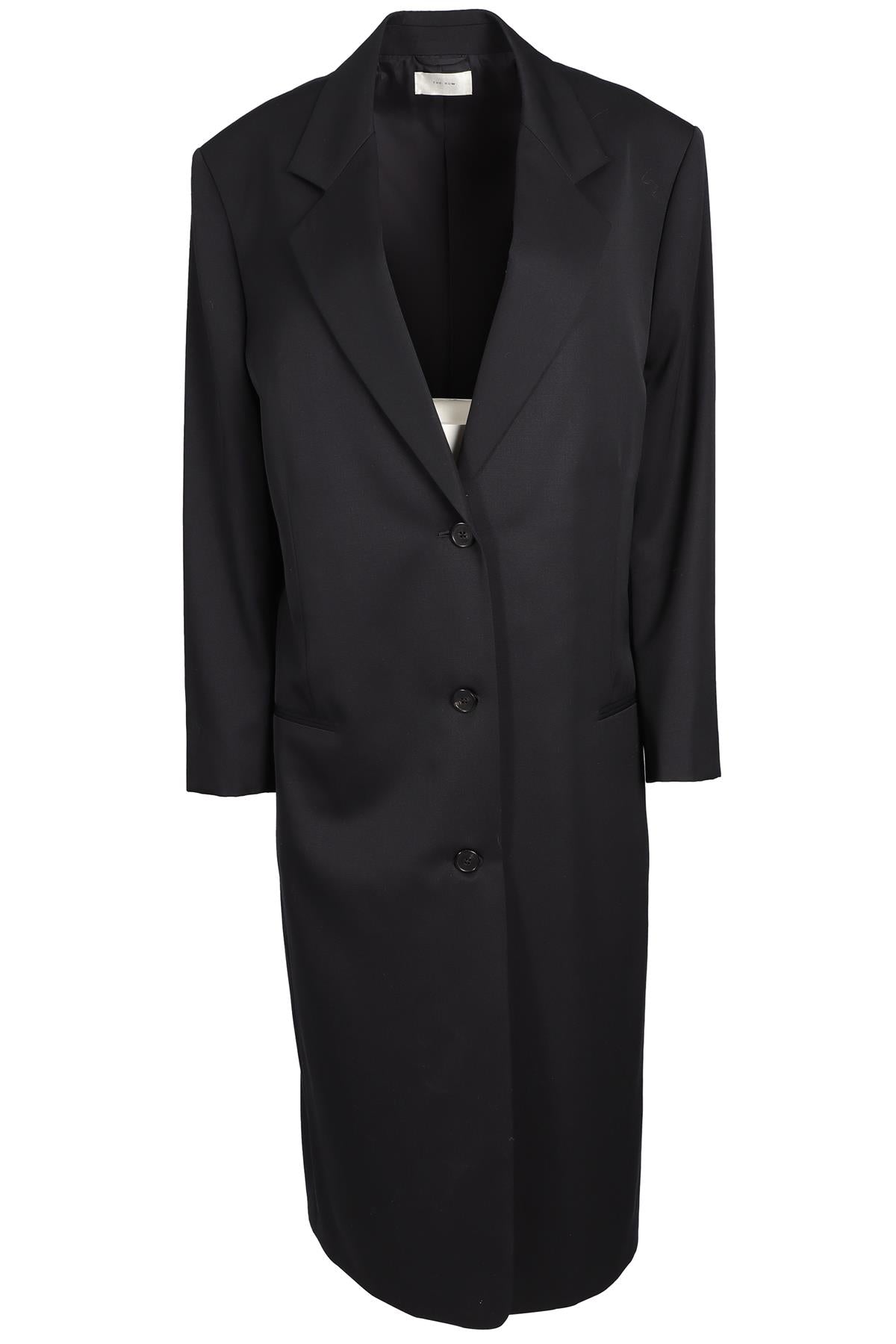 THE ROW BLACK WOOL COAT MEDIUM