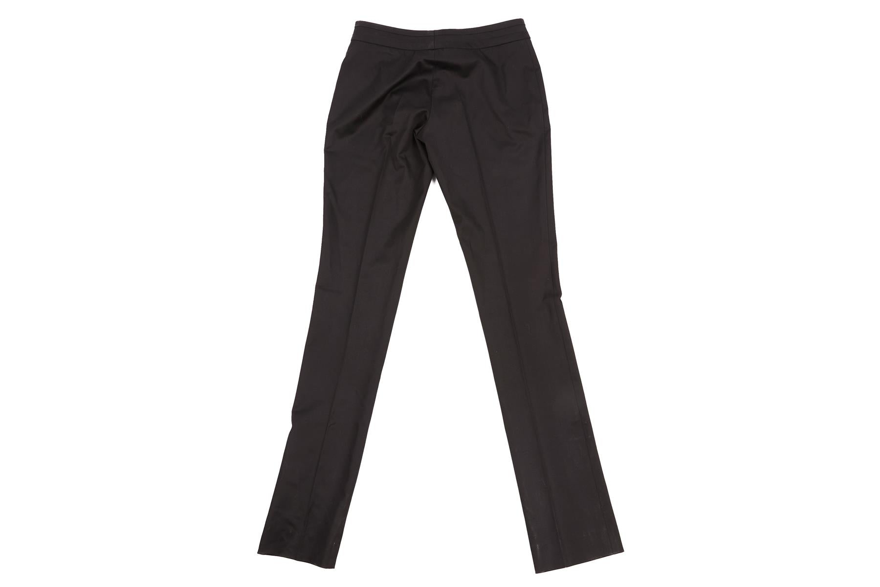 GUCCI BLACK VINTAGE WOOL STRAIGHT LEG PANTS IT 38 UK 6
