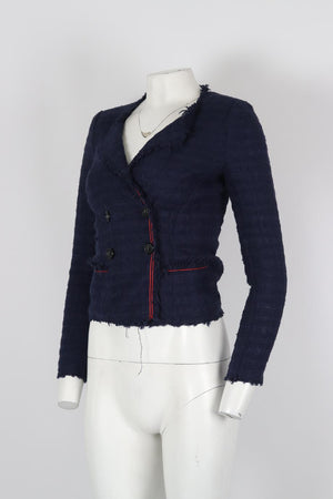 ISABEL MARANT ÉTOILE TWEED COTTON BLEND JACKET FR 34 UK 6