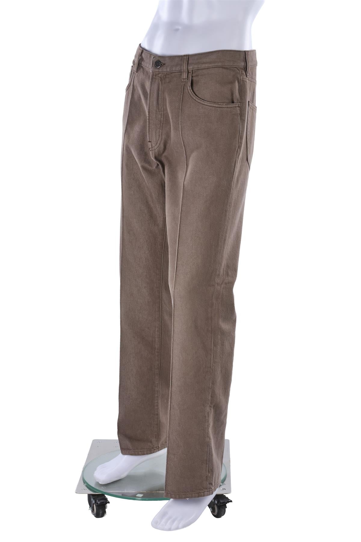 BROWN MEN'S HIGH RISE STRAIGHT LEG JEANS