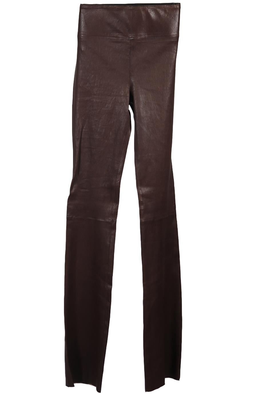 SPRWMN LEATHER FLARED PANTS SMALL