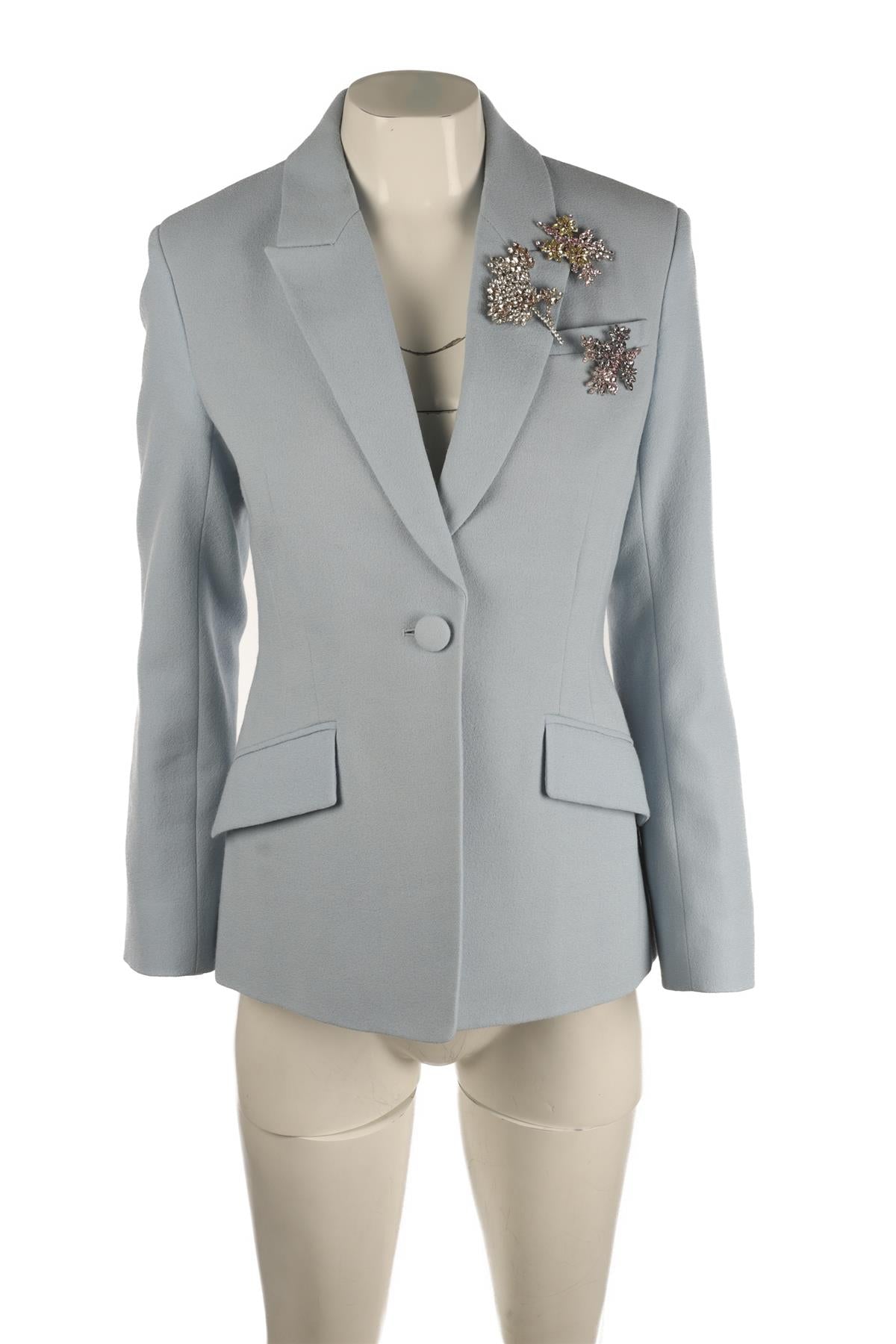 ERDEM BLUE WOOL BLAZER UK 8