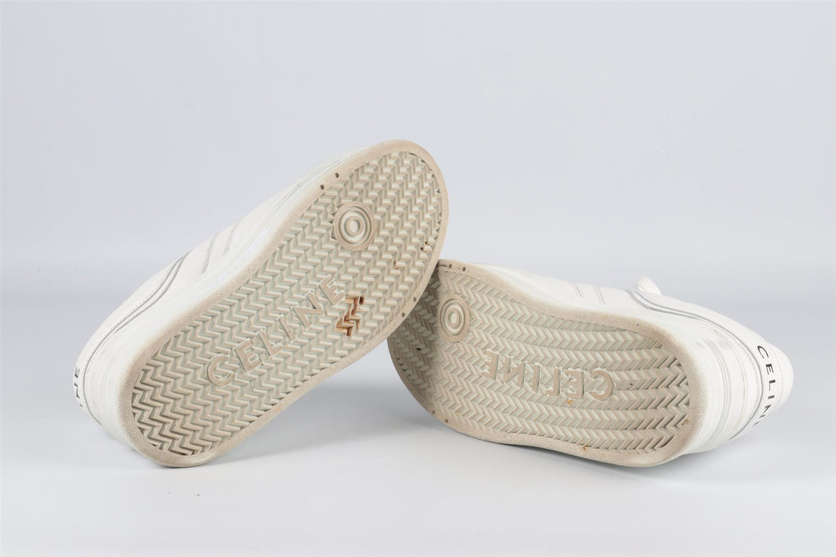 CELINE WHITE BLOCK LEATHER PLATFORM SNEAKERS EU 38 UK 5 US 8