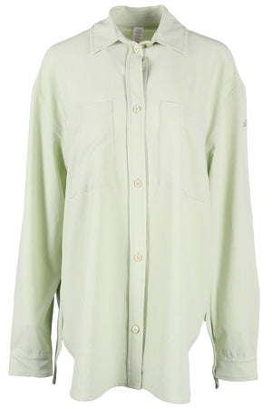 ALO YOGA LIME GREEN CREPE SHIRT SMALL