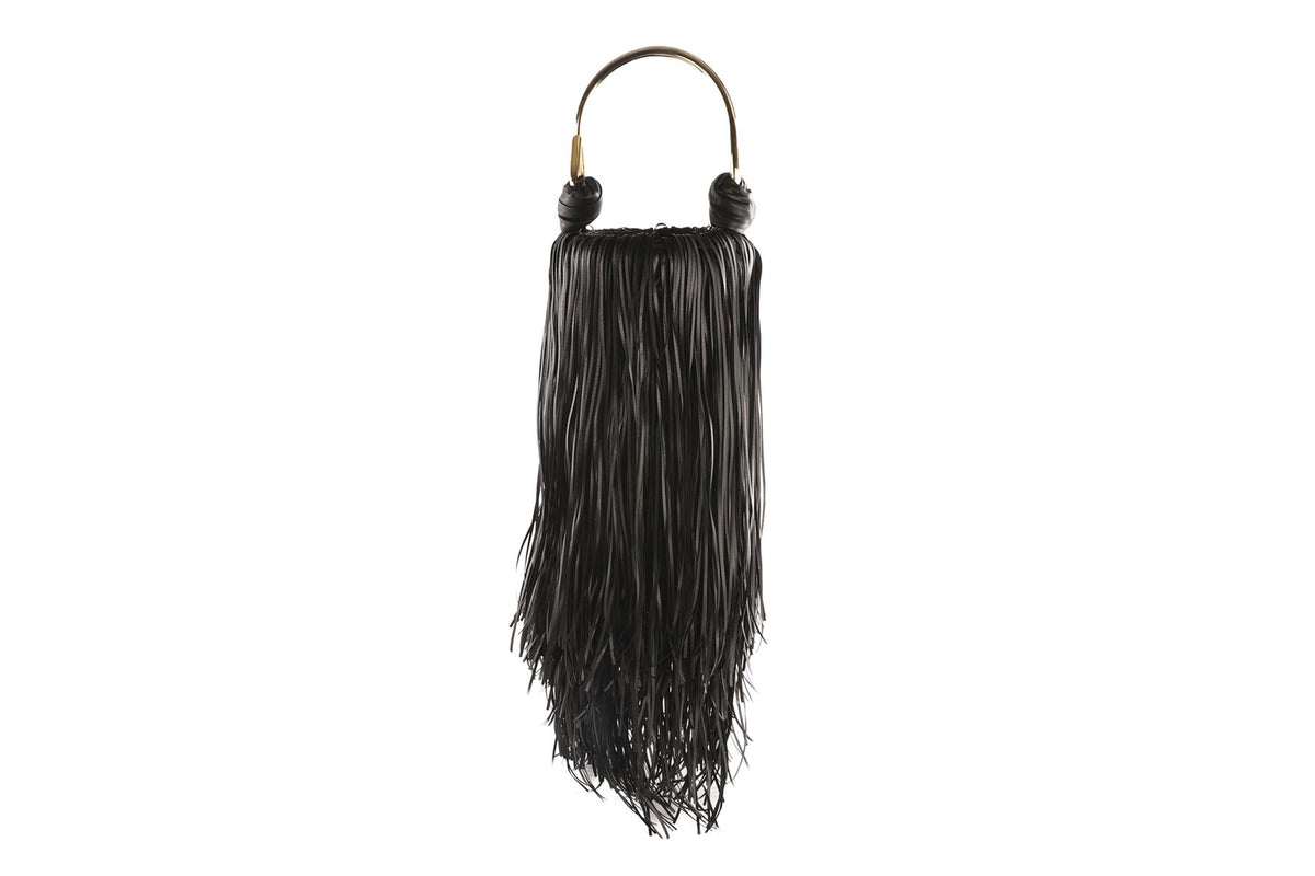 SILVIA TCHERASSI BLACK EUGENIA LEATHER TOTE BAG