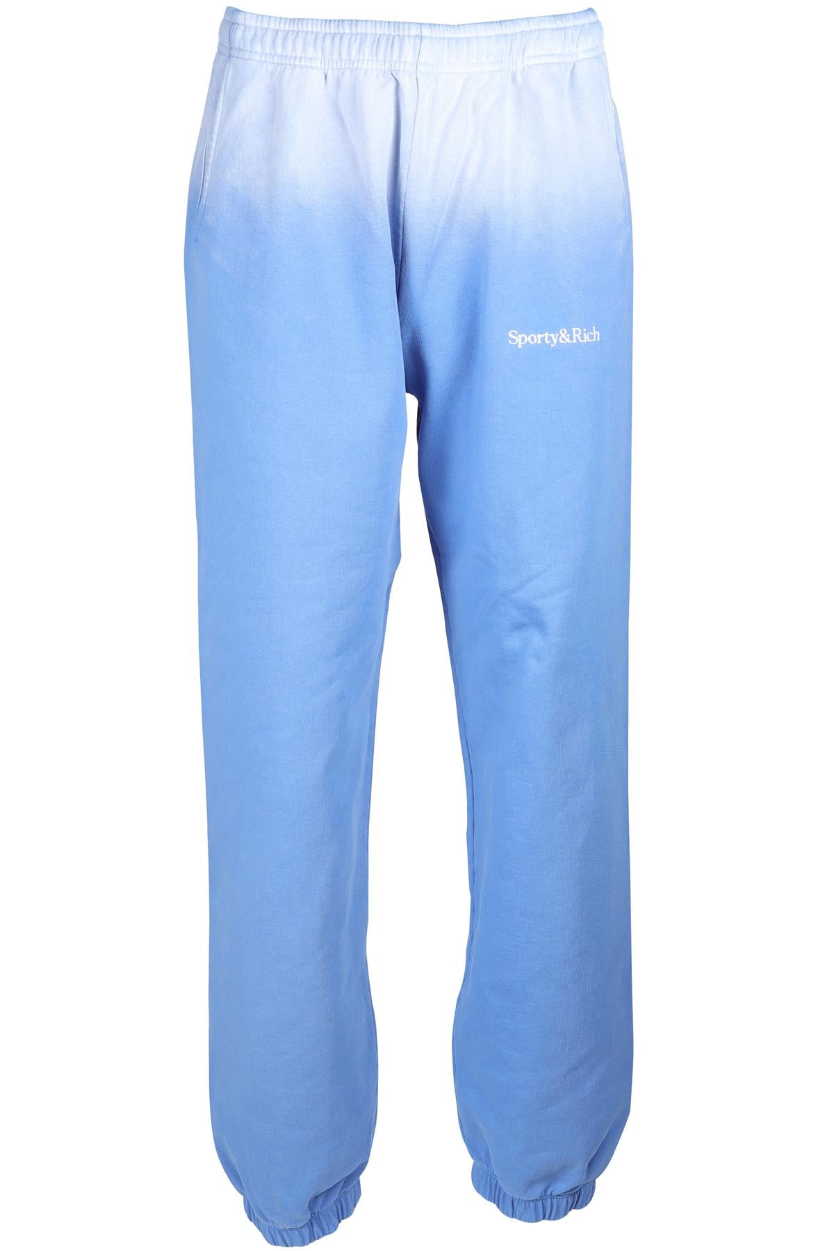 SPORTY & RICH BLUE COTTON TRACK PANTS LARGE