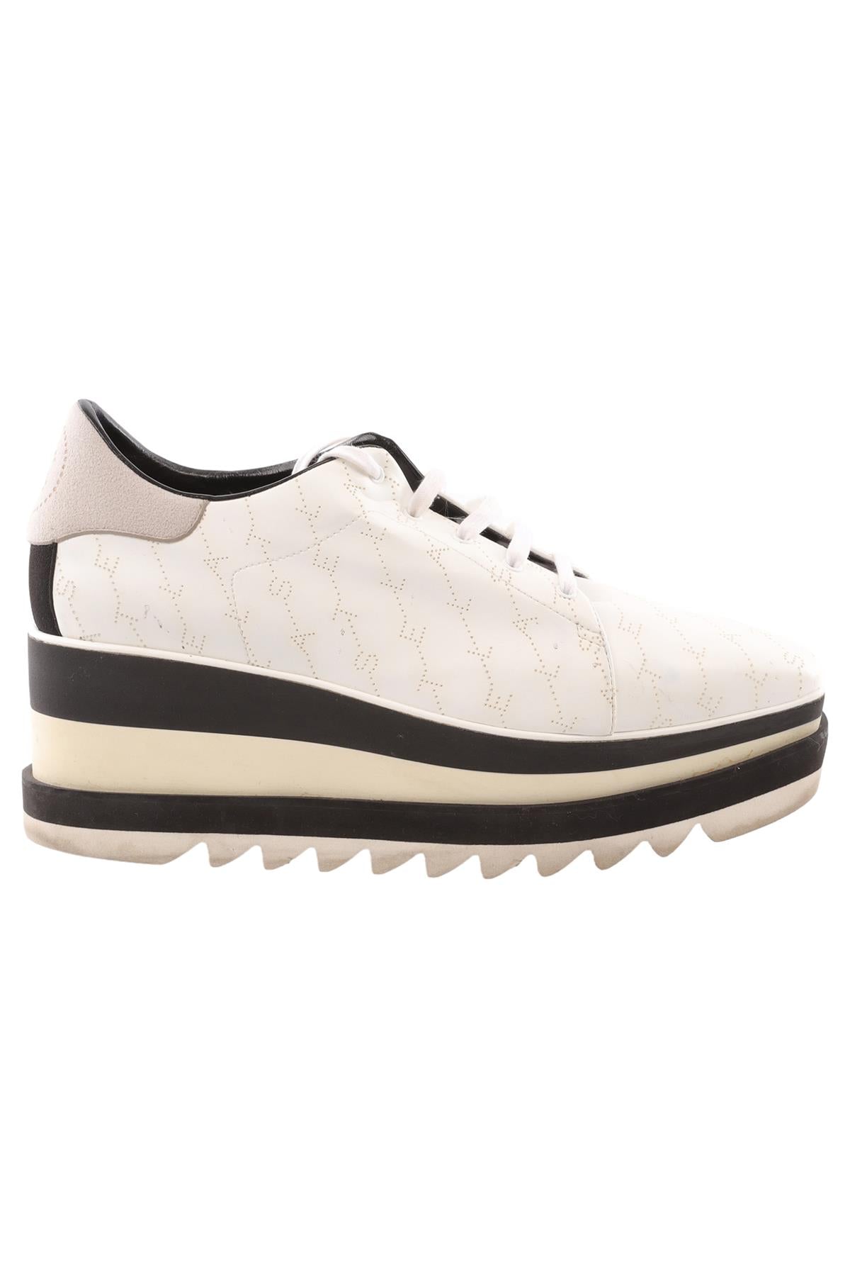 STELLA MCCARTNEY WHITE FAUX LEATHER PLATFORM BROGUES EU 40.5 UK 7.5 US 10.5