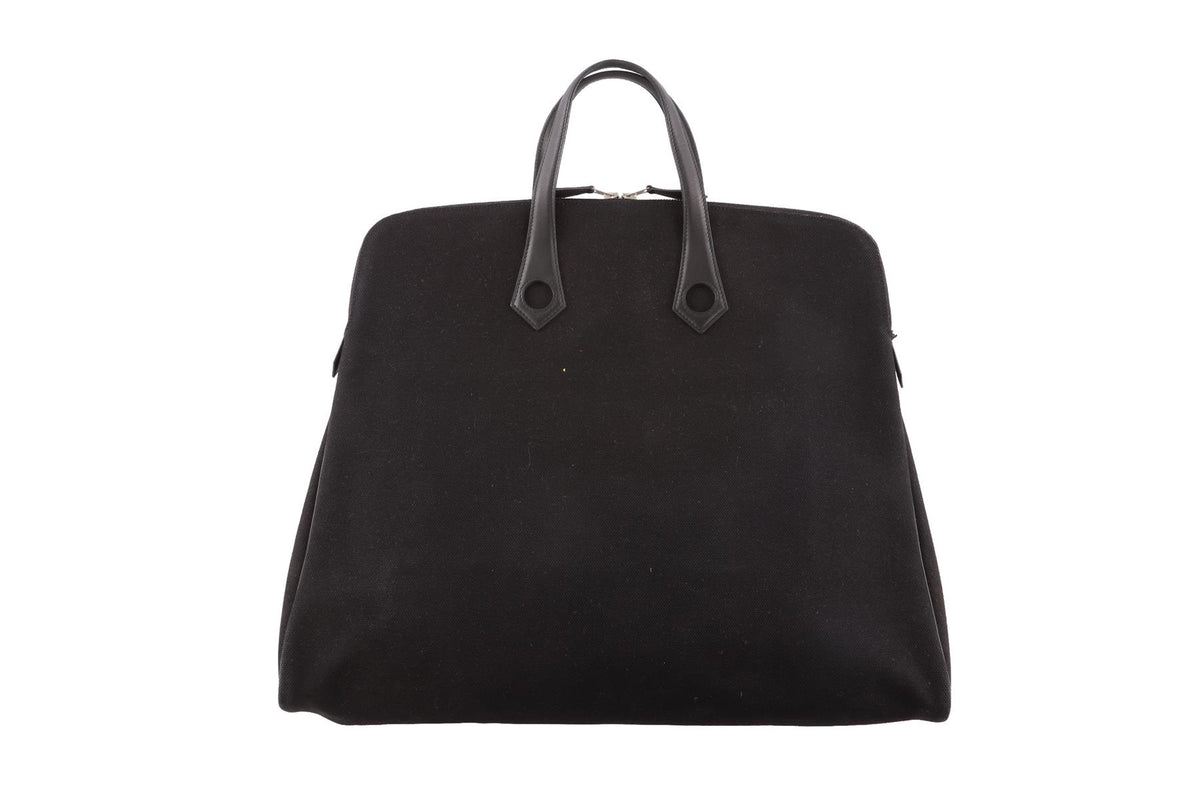 HERMÈS BLACK 2005 HEEBOO 50 CM CANVAS TOTE BAG