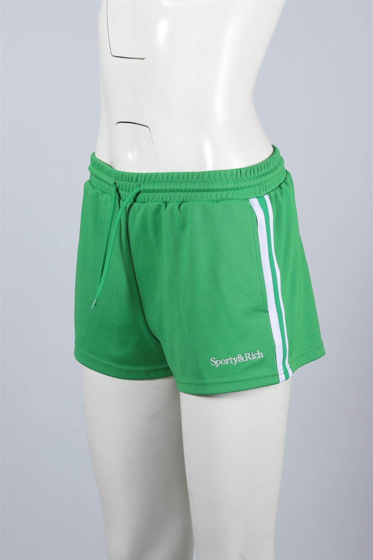 SPORTY & RICH GREEN COTTON SHORTS SMALL