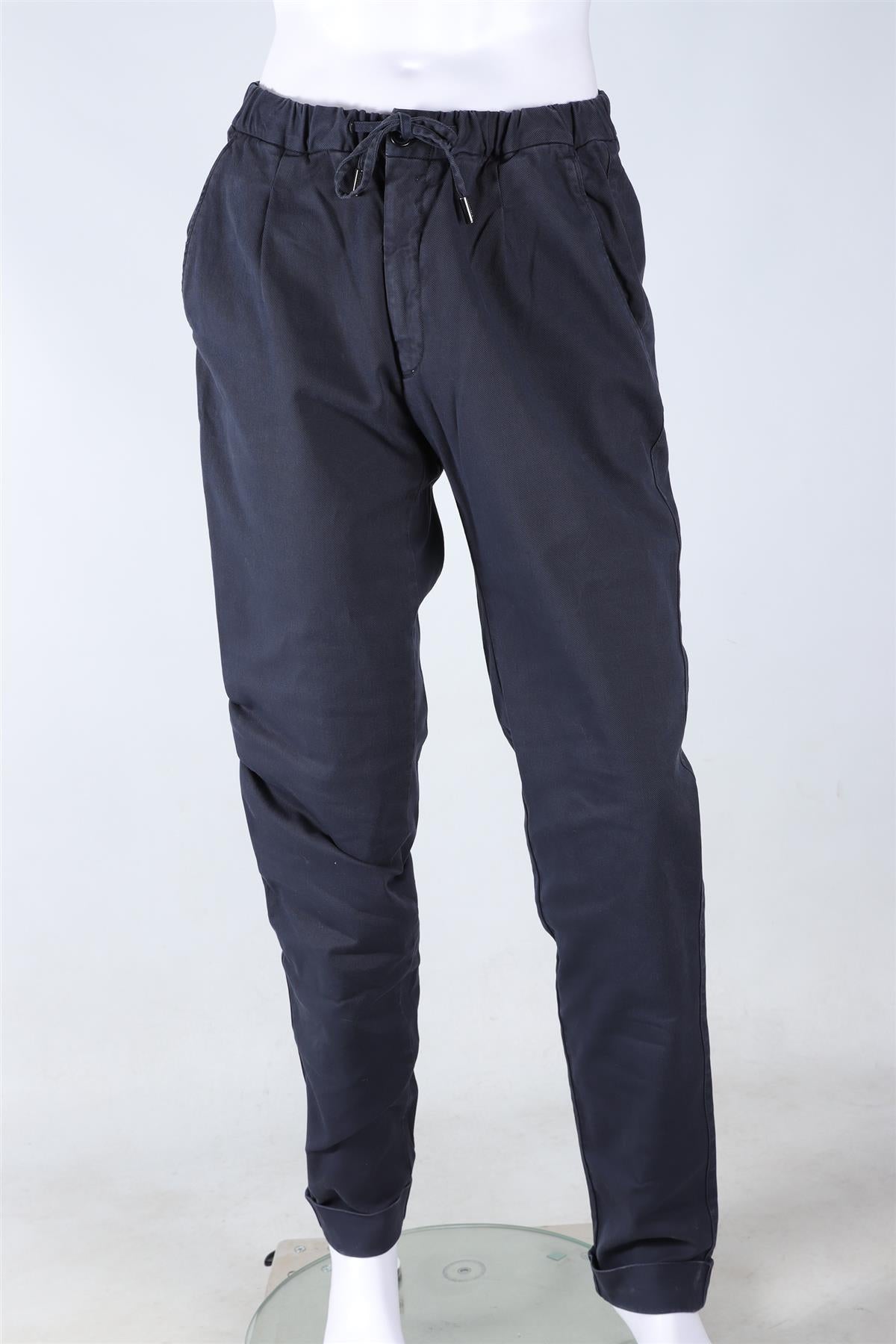 THOM SWEENEY NAVY MEN'S COTTON STRAIGHT LEG PANTS IT 52 UK/US 36