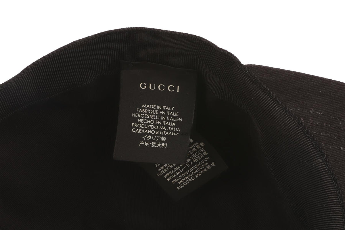 GUCCI BLACK COTTON BASEBALL CAP LARGE