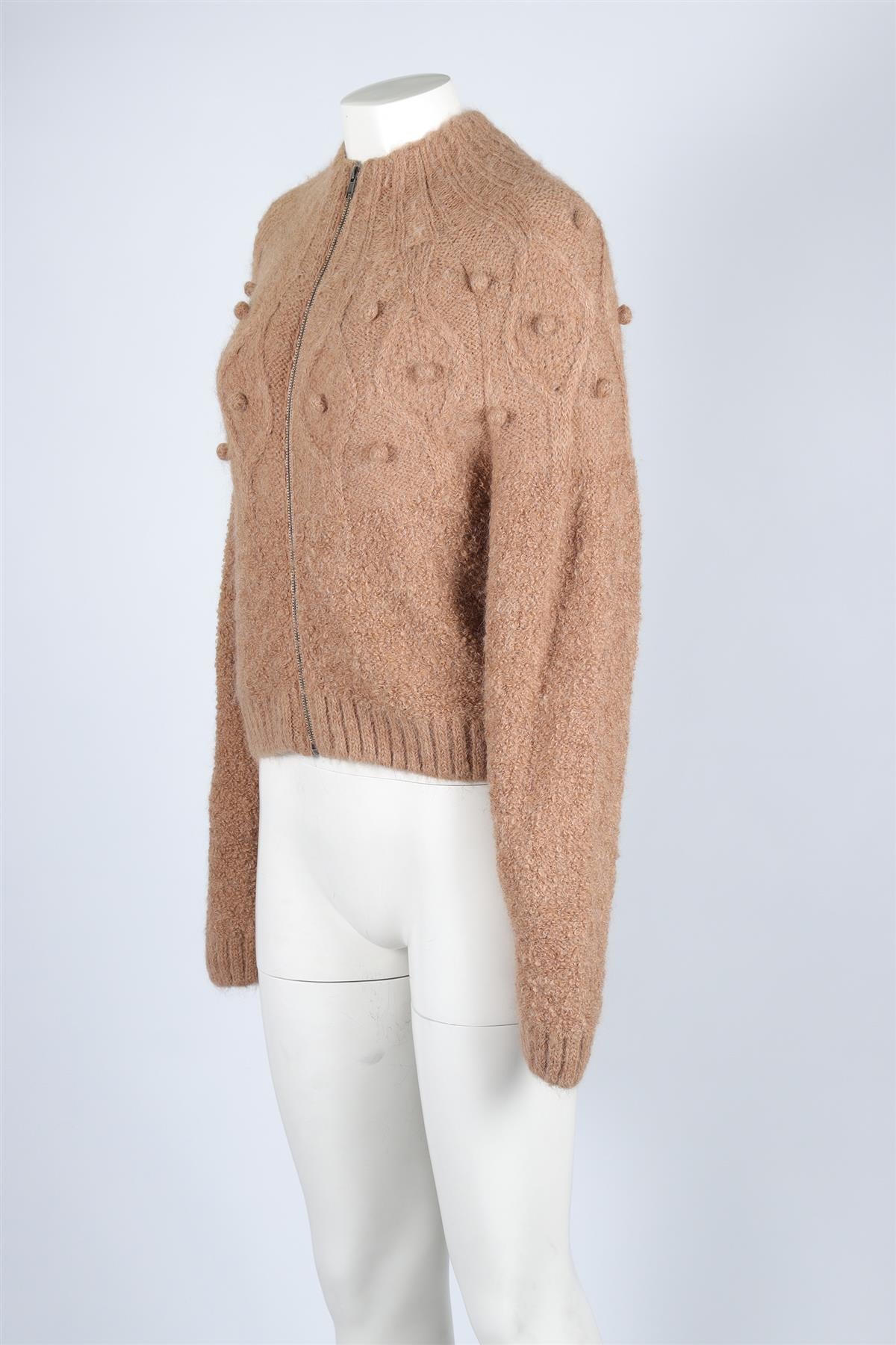 FRAME TAN ALPACA CARDIGAN MEDIUM