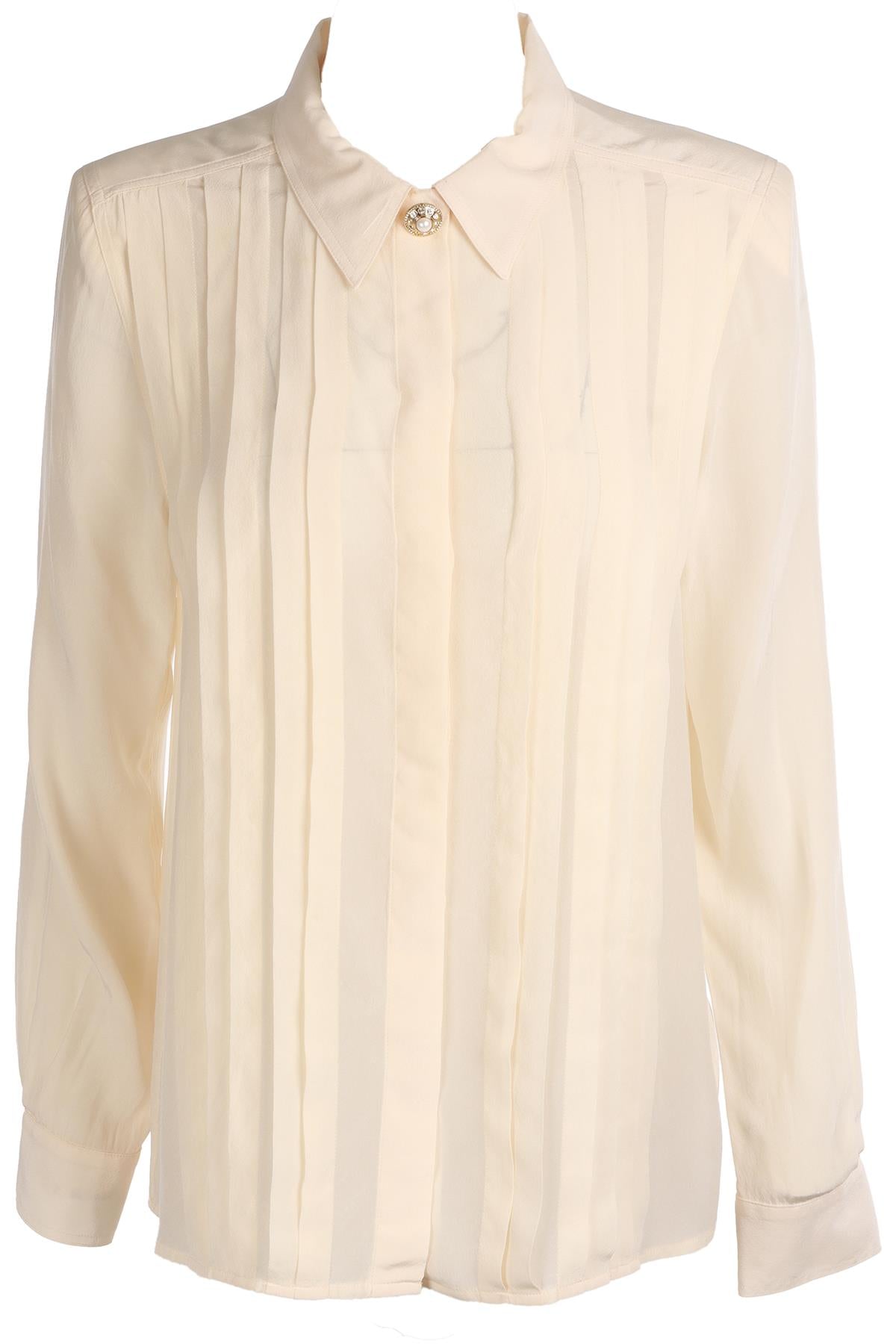 ALESSANDRA RICH CREAM SILK SHIRT IT 40 UK 8