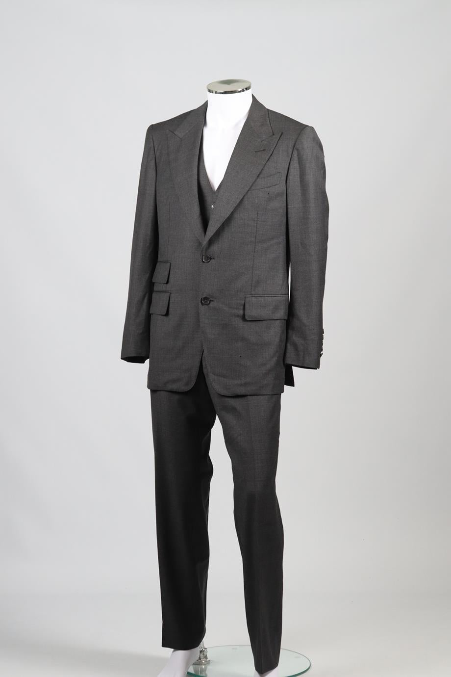 TOM FORD MEN'S WOOL THREE PIECE SUIT IT 50 UK/US CHEST 40