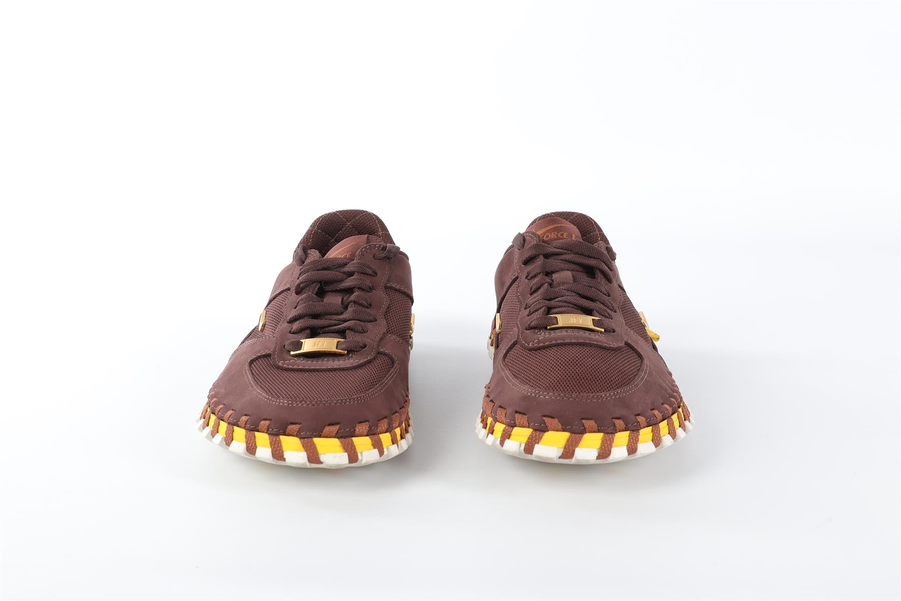 NIKE + JACQUEMUS BROWN J FORCE 1 SUEDE SNEAKERS EU 38 UK 5 US 8