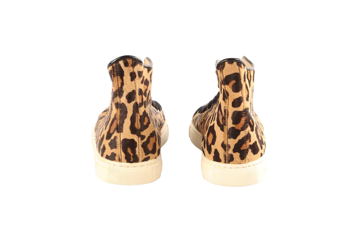 CHARLOTTE OLYMPIA BROWN CALF HAIR SNEAKERS EU 38 UK 5 US 8