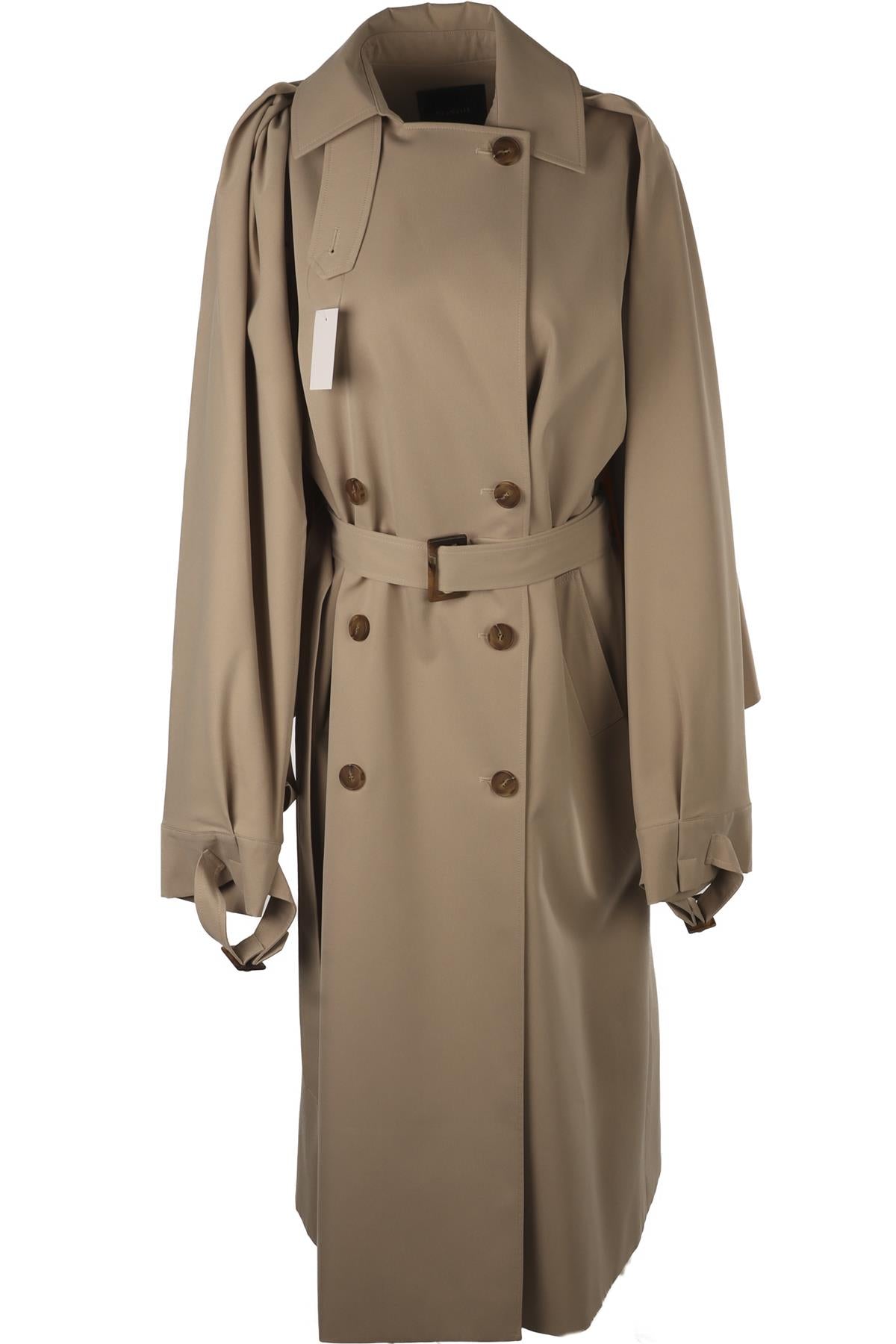 VANNZILL TAUPE TWILL TRENCH COAT ONE SIZE