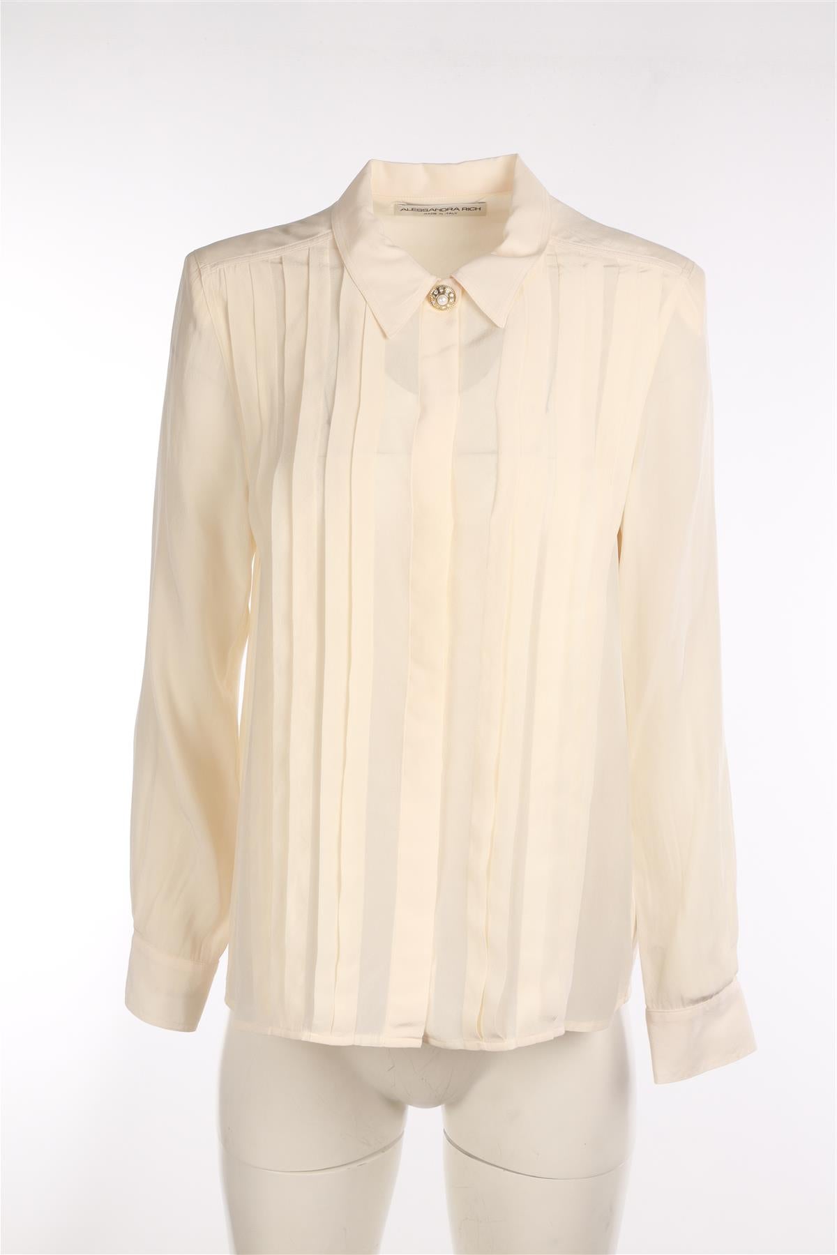 ALESSANDRA RICH CREAM SILK SHIRT IT 40 UK 8