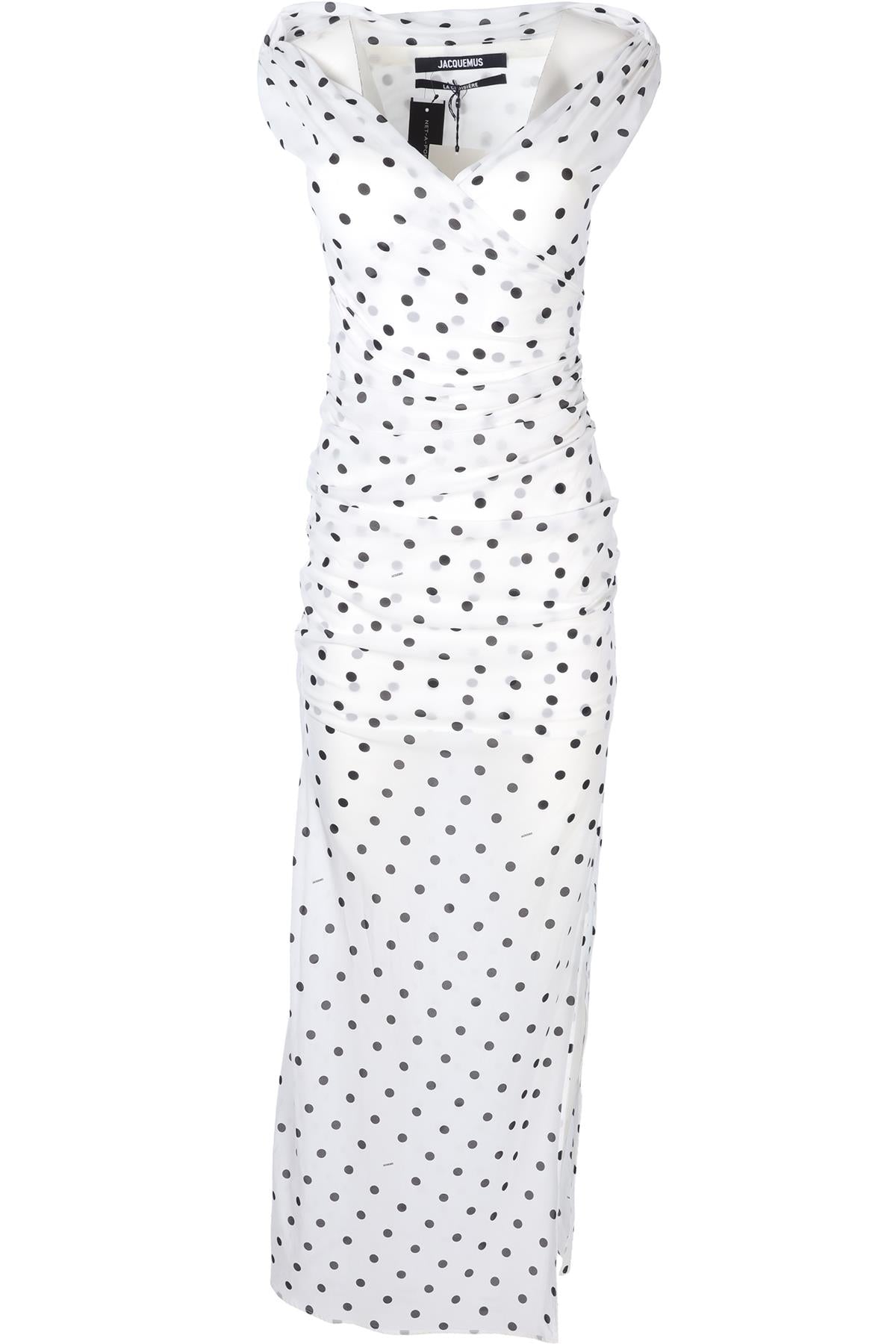 JACQUEMUS WHITE TULLE MAXI DRESS FR 36 UK 8
