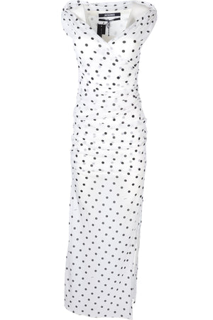 JACQUEMUS WHITE TULLE MAXI DRESS FR 36 UK 8